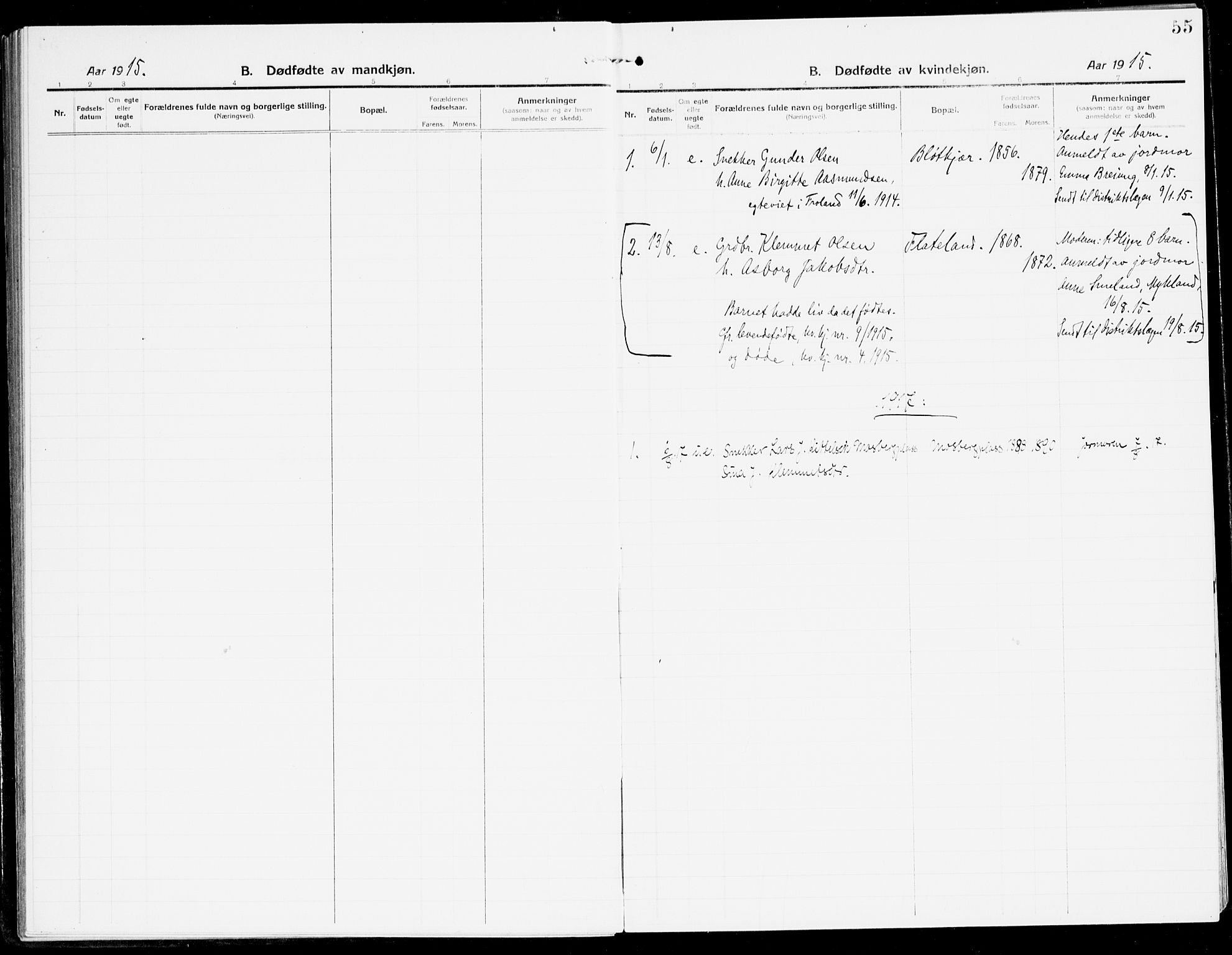 Åmli sokneprestkontor, AV/SAK-1111-0050/F/Fa/Fac/L0013: Parish register (official) no. A 13, 1914-1933, p. 55