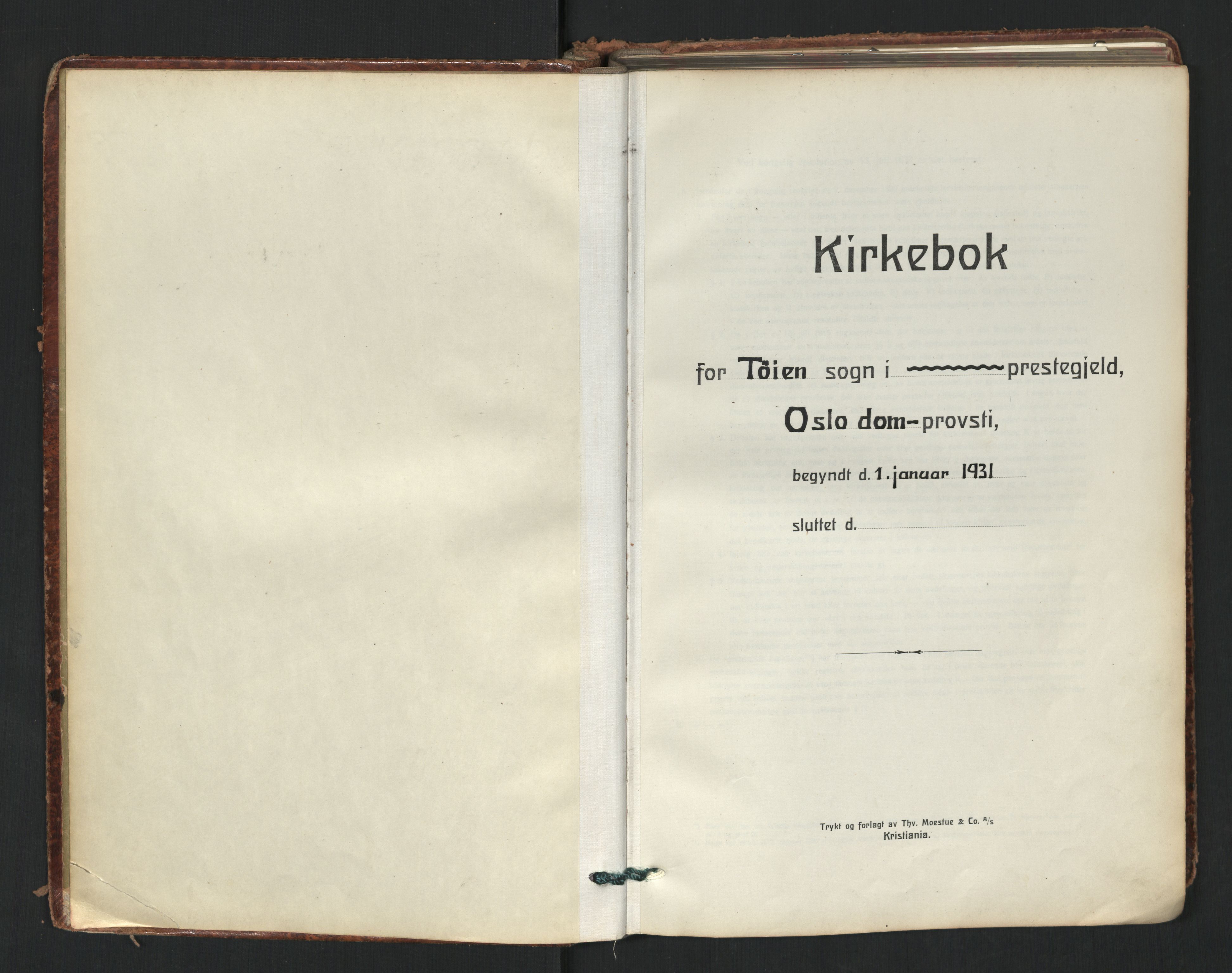 Tøyen prestekontor Kirkebøker, AV/SAO-A-10167a/F/Fa/L0006: Parish register (official) no. I 6, 1931-1966