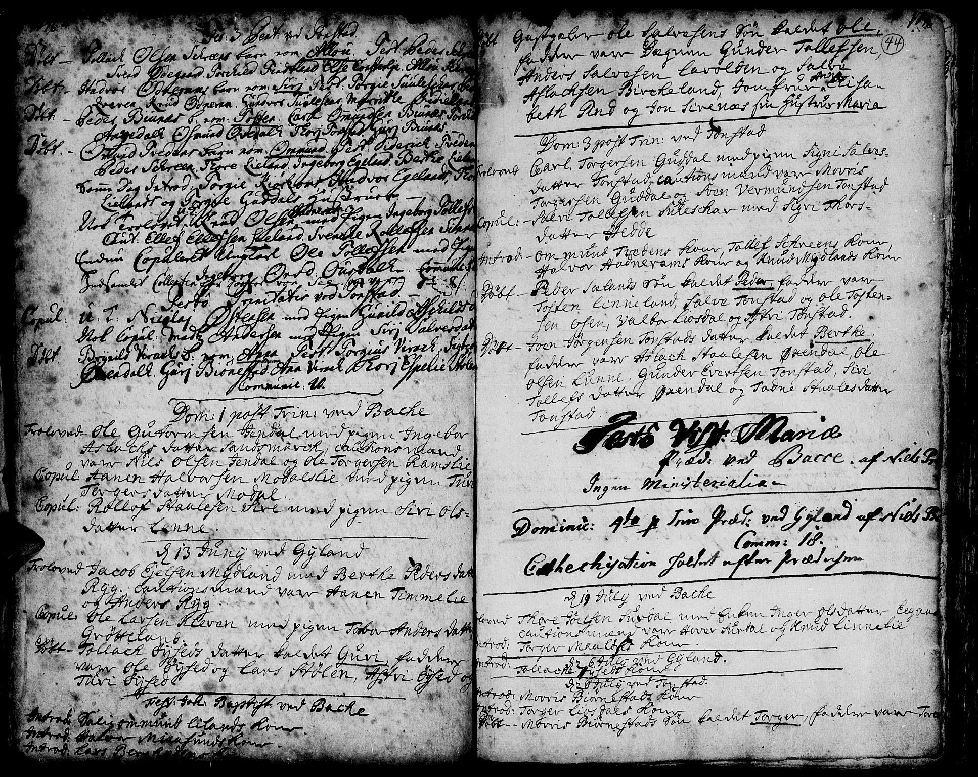 Bakke sokneprestkontor, AV/SAK-1111-0002/F/Fa/Faa/L0001: Parish register (official) no. A 1, 1741-1780, p. 44