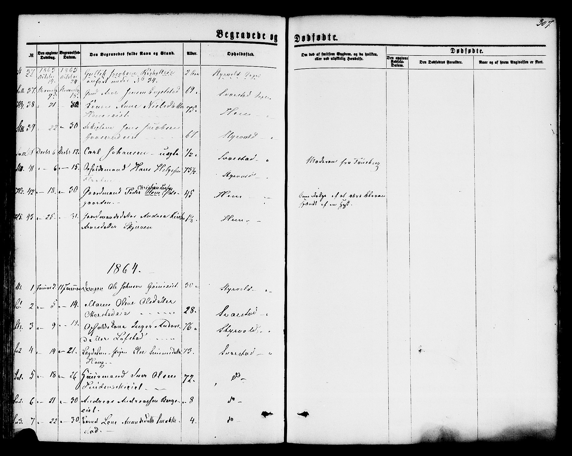 Lardal kirkebøker, AV/SAKO-A-350/F/Fa/L0007: Parish register (official) no. I 7, 1861-1880, p. 307