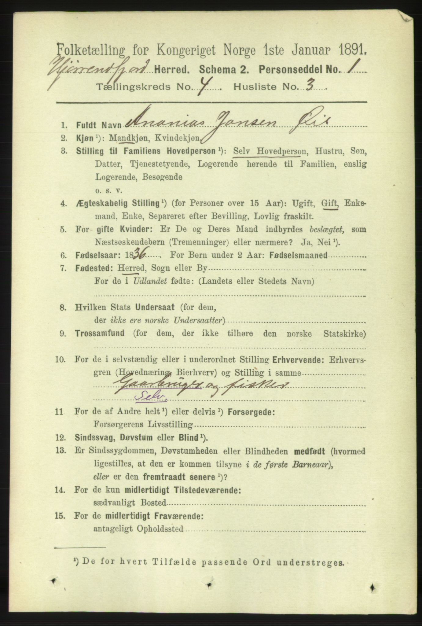 RA, 1891 census for 1522 Hjørundfjord, 1891, p. 686