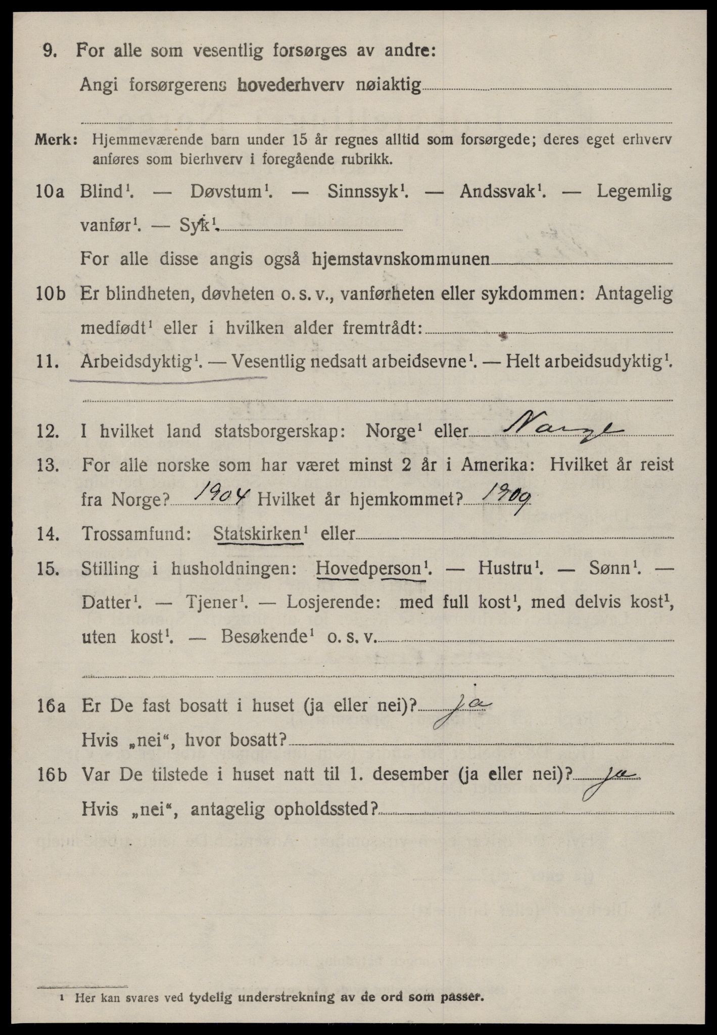 SAT, 1920 census for Veøy, 1920, p. 4718