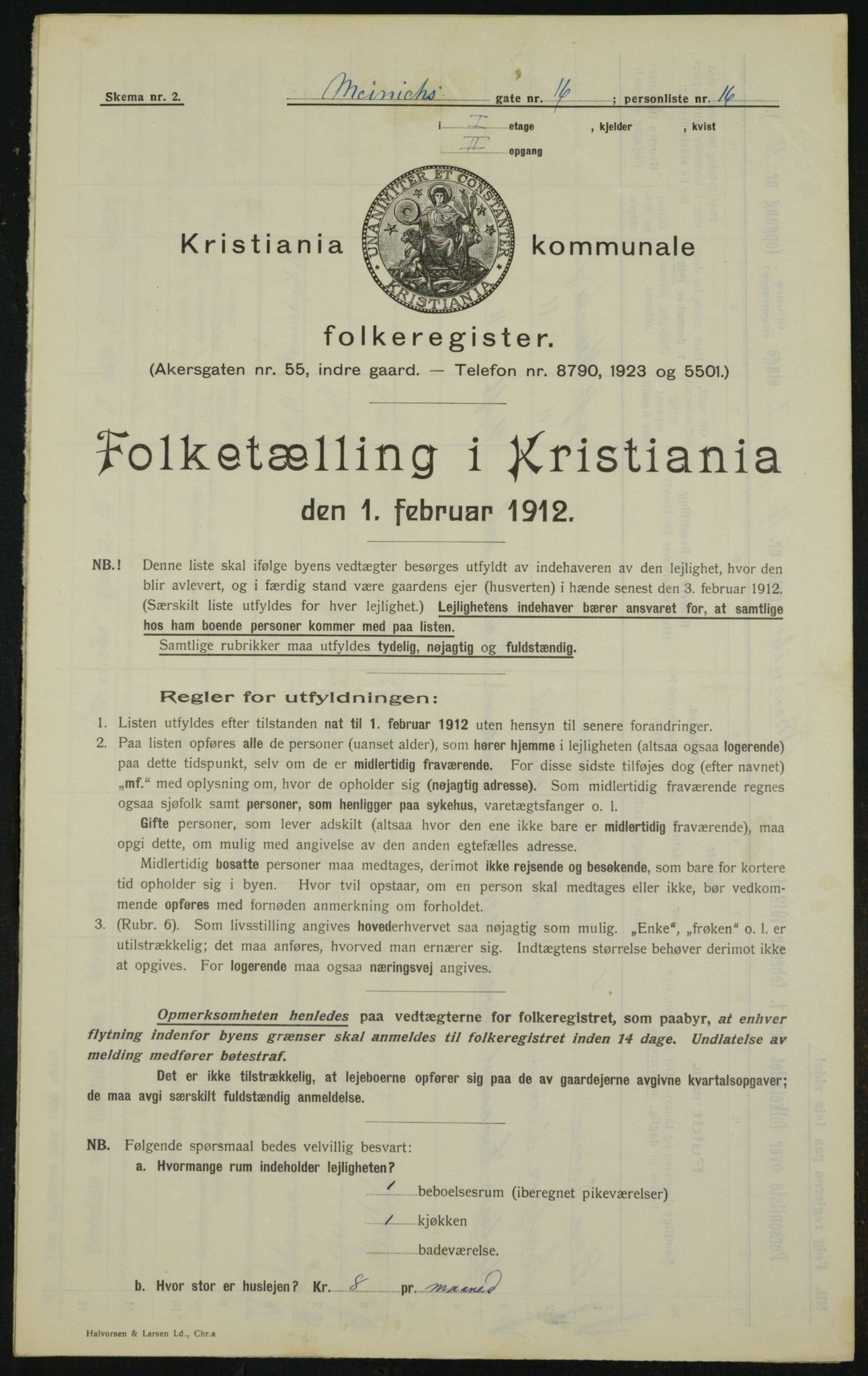 OBA, Municipal Census 1912 for Kristiania, 1912, p. 65532