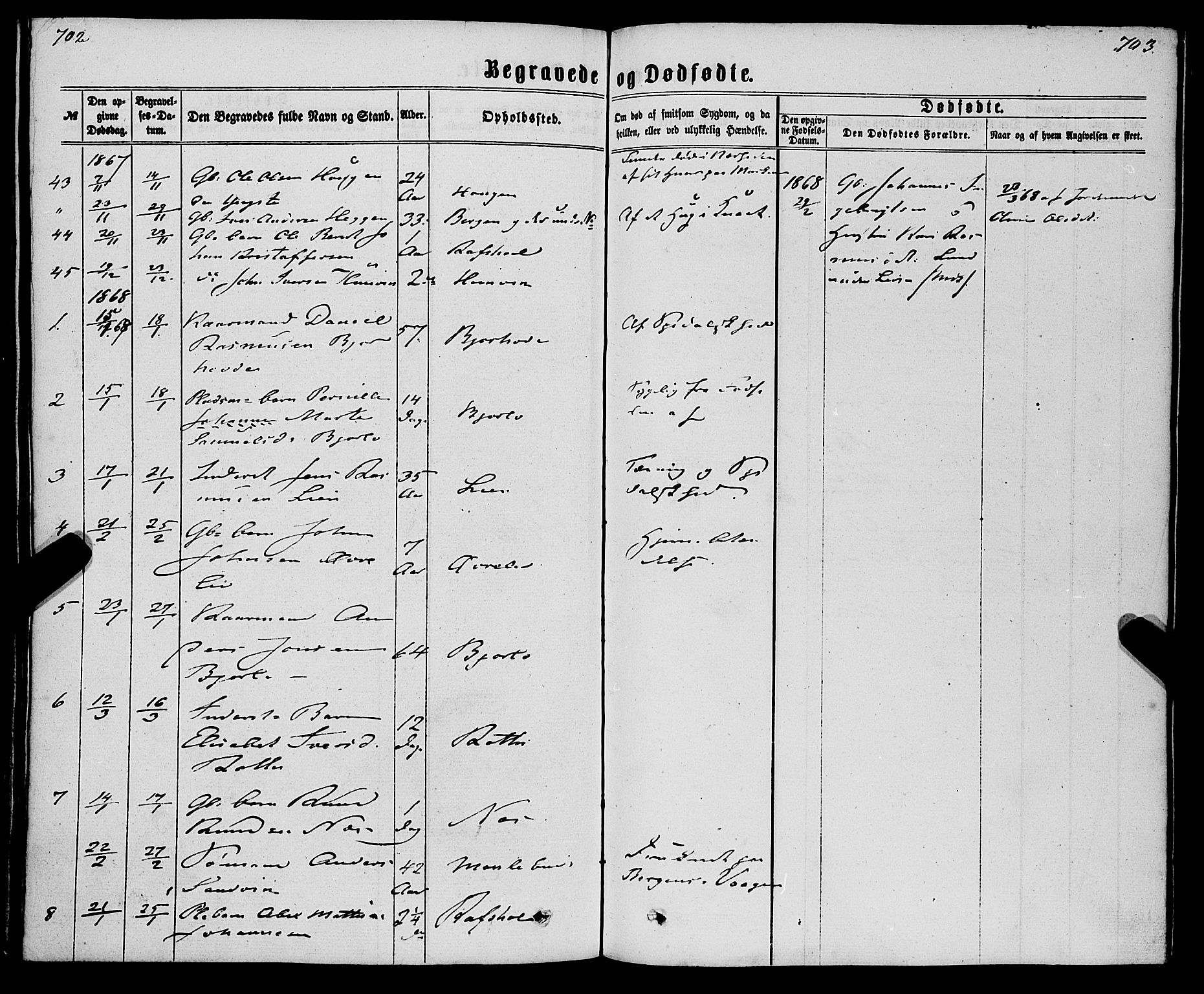 Eid sokneprestembete, AV/SAB-A-82301/H/Haa/Haaa/L0009: Parish register (official) no. A 9, 1861-1868, p. 702-703