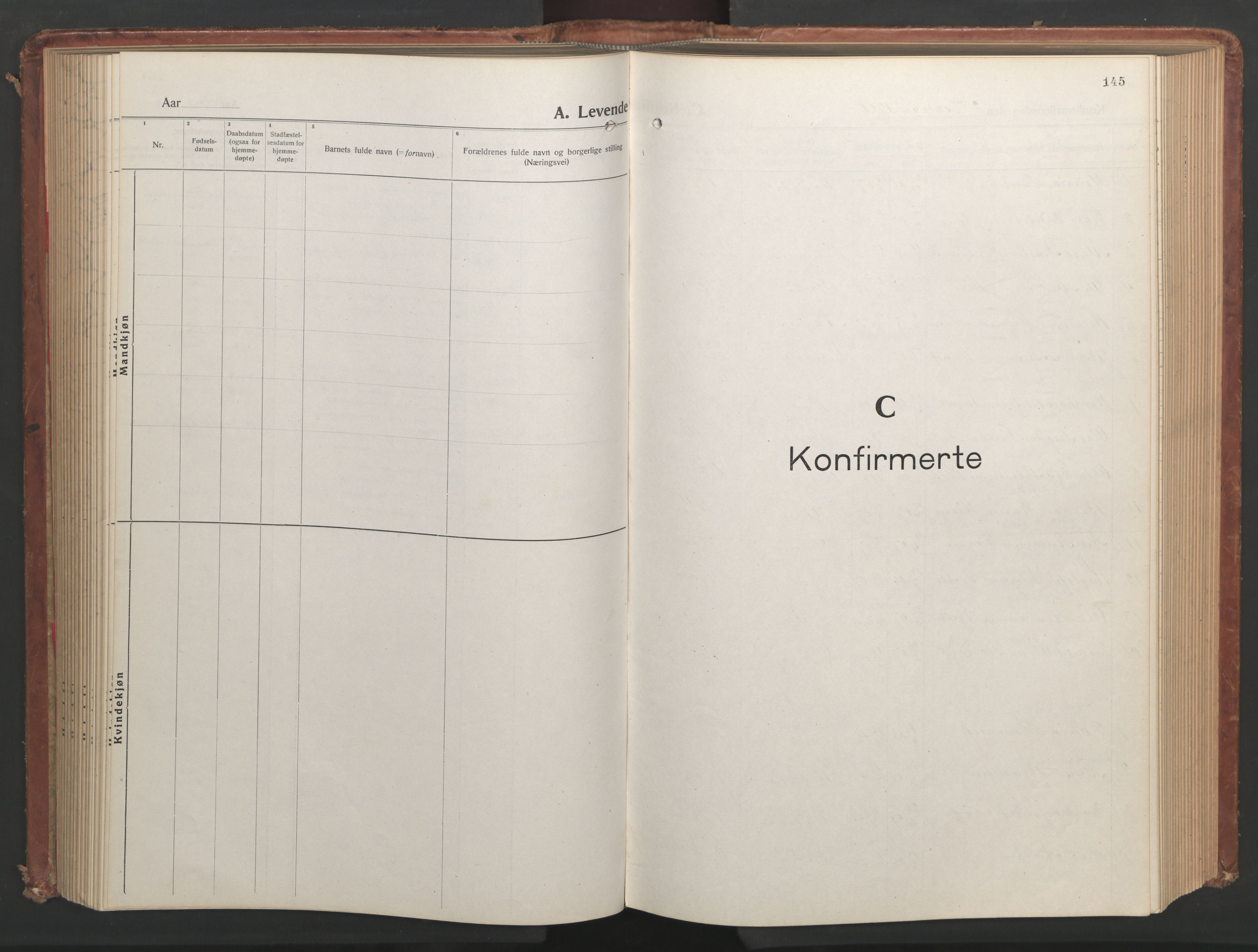 Ministerialprotokoller, klokkerbøker og fødselsregistre - Møre og Romsdal, AV/SAT-A-1454/551/L0633: Parish register (copy) no. 551C05, 1921-1961, p. 145