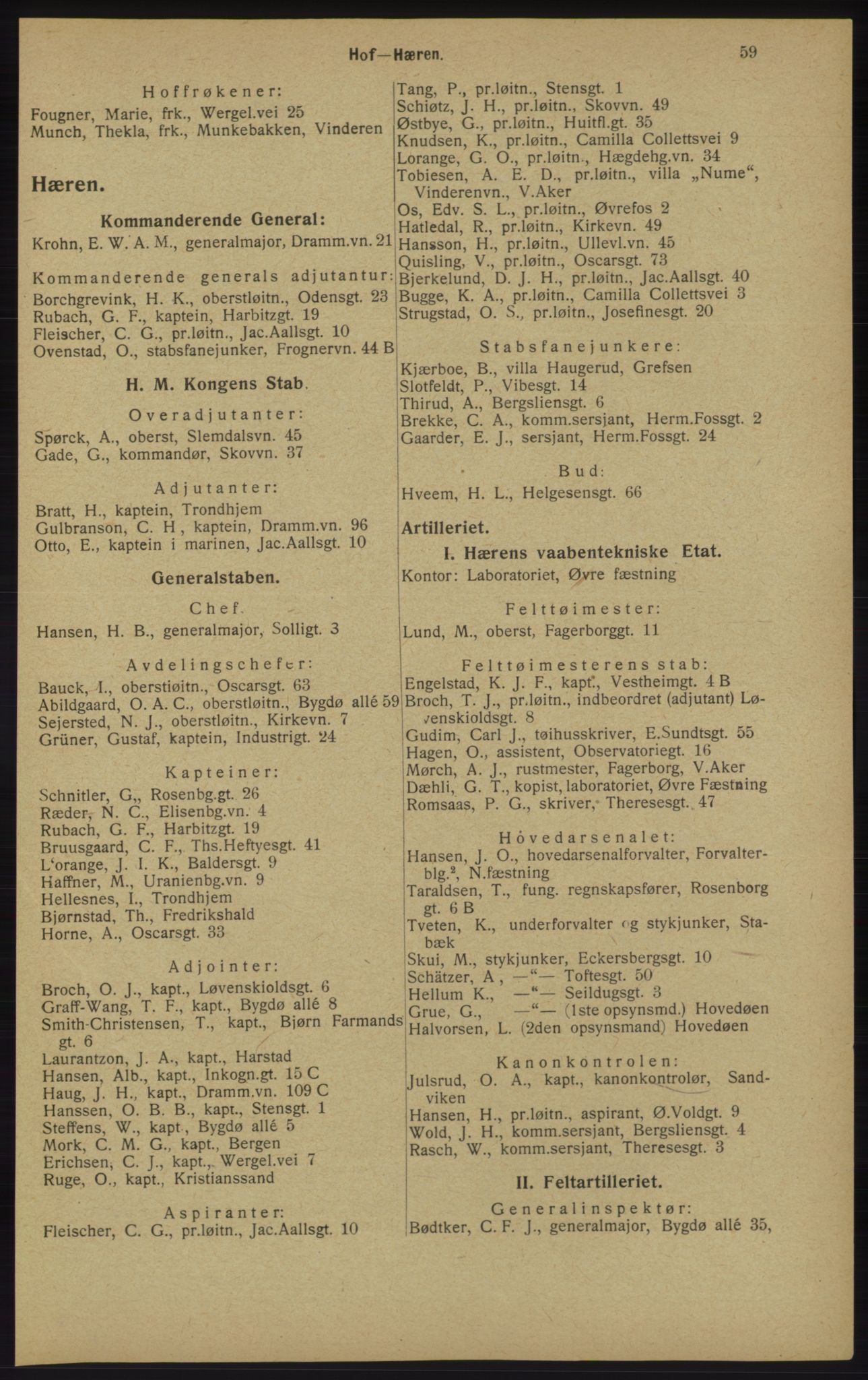 Kristiania/Oslo adressebok, PUBL/-, 1913, p. 61