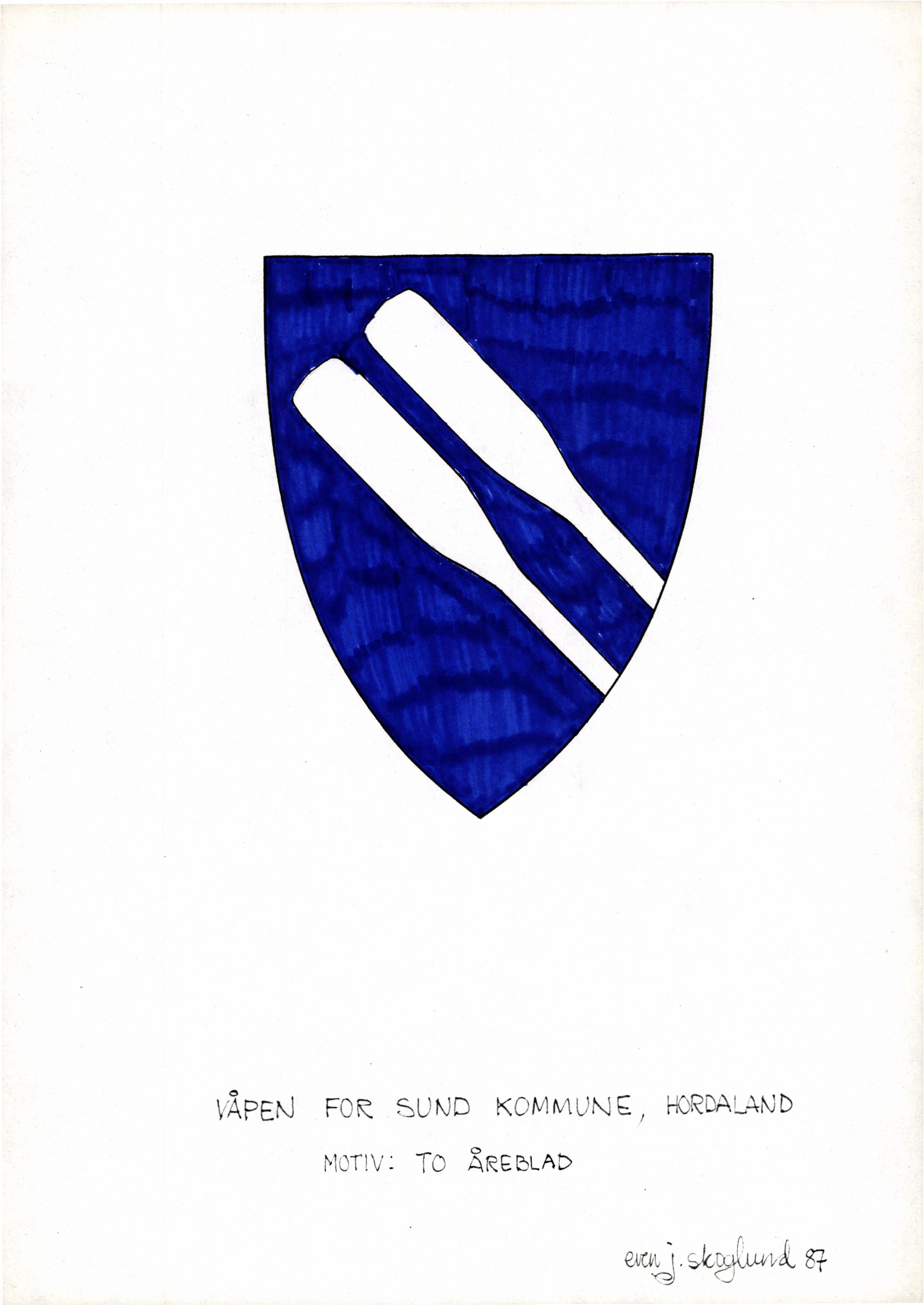 Sund kommune. Formannskapet, IKAH/1245-021/D/Dd/Ddb/L0001/0001: Organisasjon og administrasjon, kommunevåpen, målføre, minnemarkering,  fridomsmedalje, statsministerbesøk og representasjon 