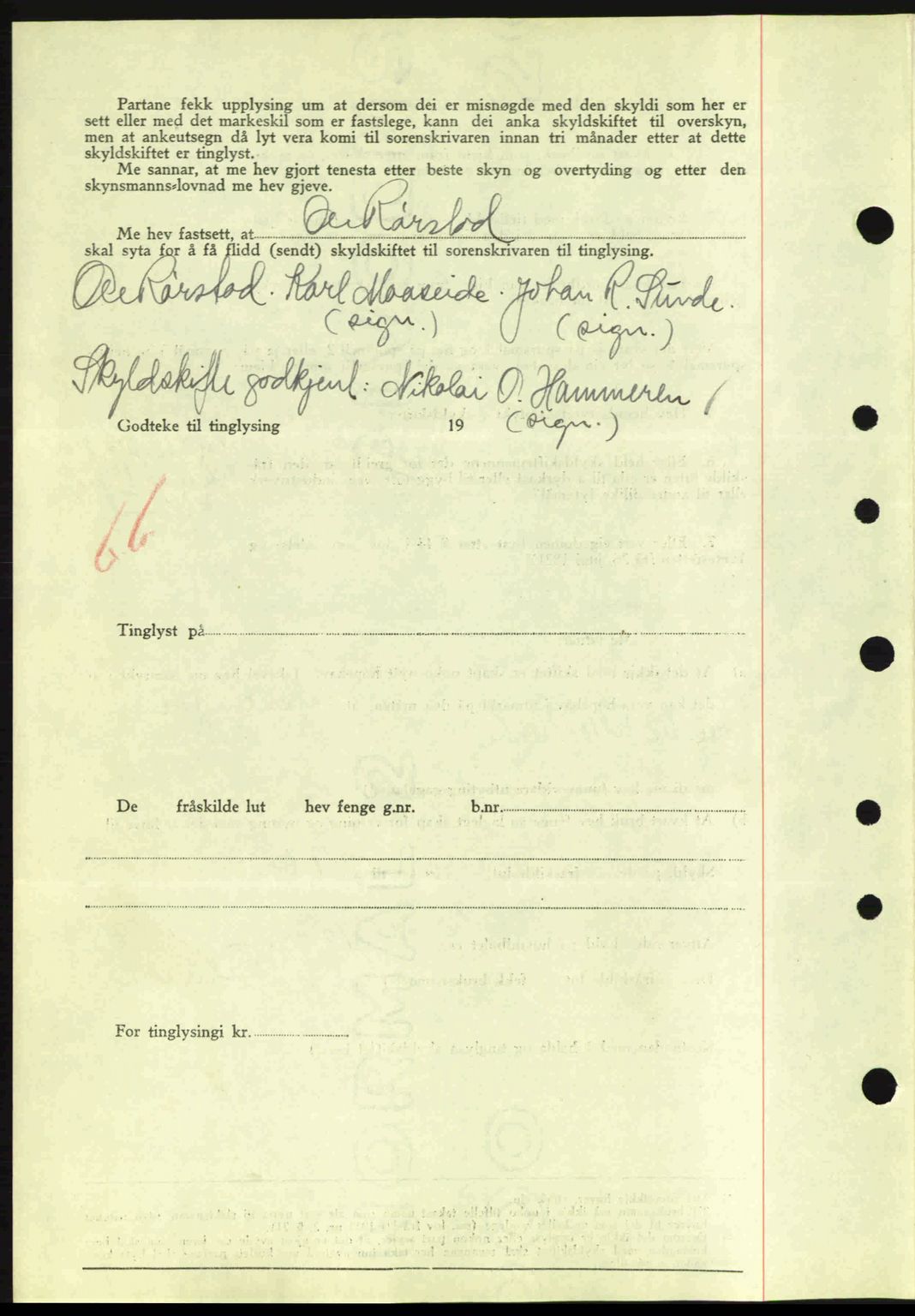 Nordre Sunnmøre sorenskriveri, AV/SAT-A-0006/1/2/2C/2Ca: Mortgage book no. A8, 1939-1940, Diary no: : 508/1940