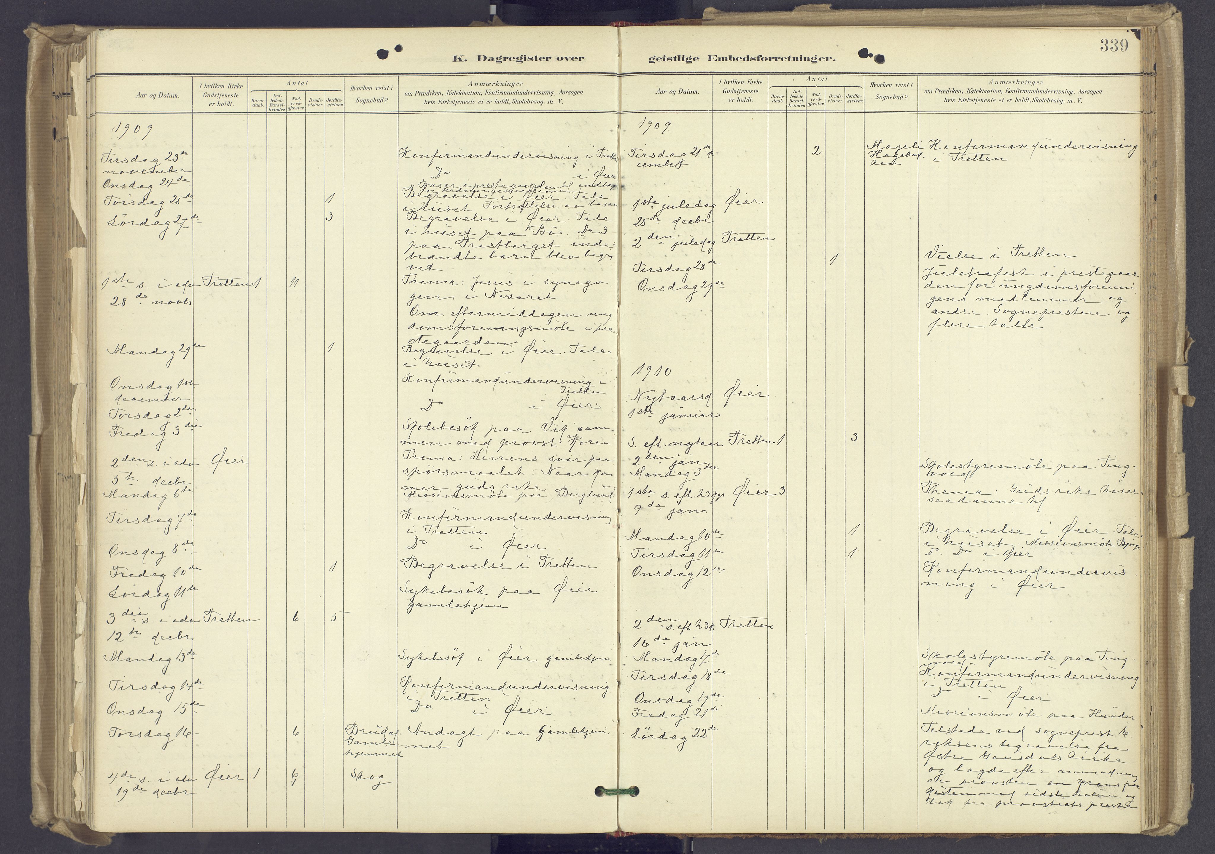 Øyer prestekontor, AV/SAH-PREST-084/H/Ha/Haa/L0012: Parish register (official) no. 12, 1897-1920, p. 339