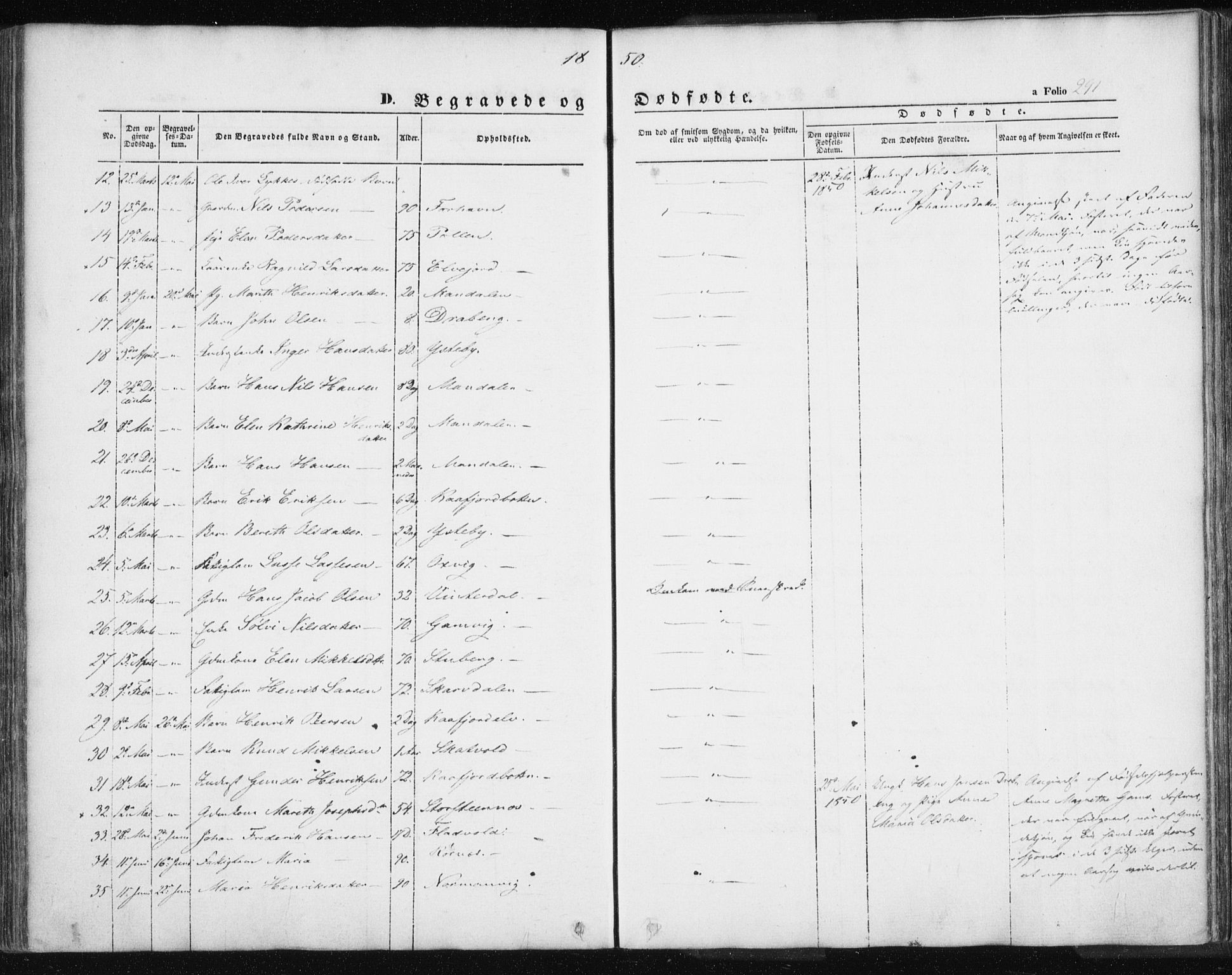 Lyngen sokneprestembete, AV/SATØ-S-1289/H/He/Hea/L0004kirke: Parish register (official) no. 4, 1839-1858, p. 291