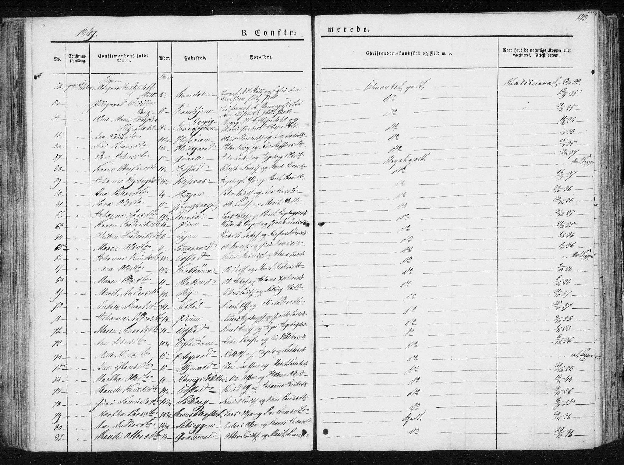 Ministerialprotokoller, klokkerbøker og fødselsregistre - Sør-Trøndelag, AV/SAT-A-1456/668/L0805: Parish register (official) no. 668A05, 1840-1853, p. 143