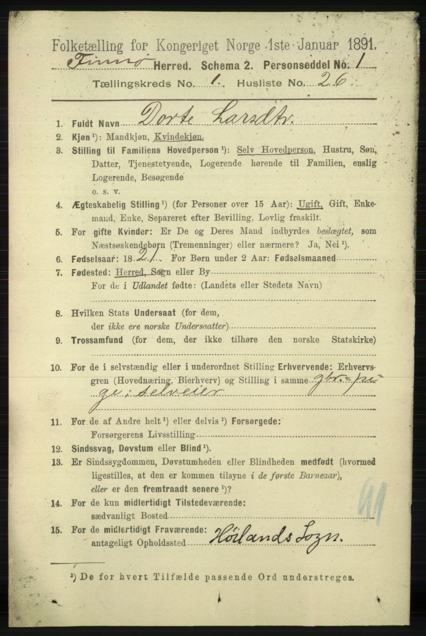 RA, 1891 census for 1141 Finnøy, 1891, p. 178