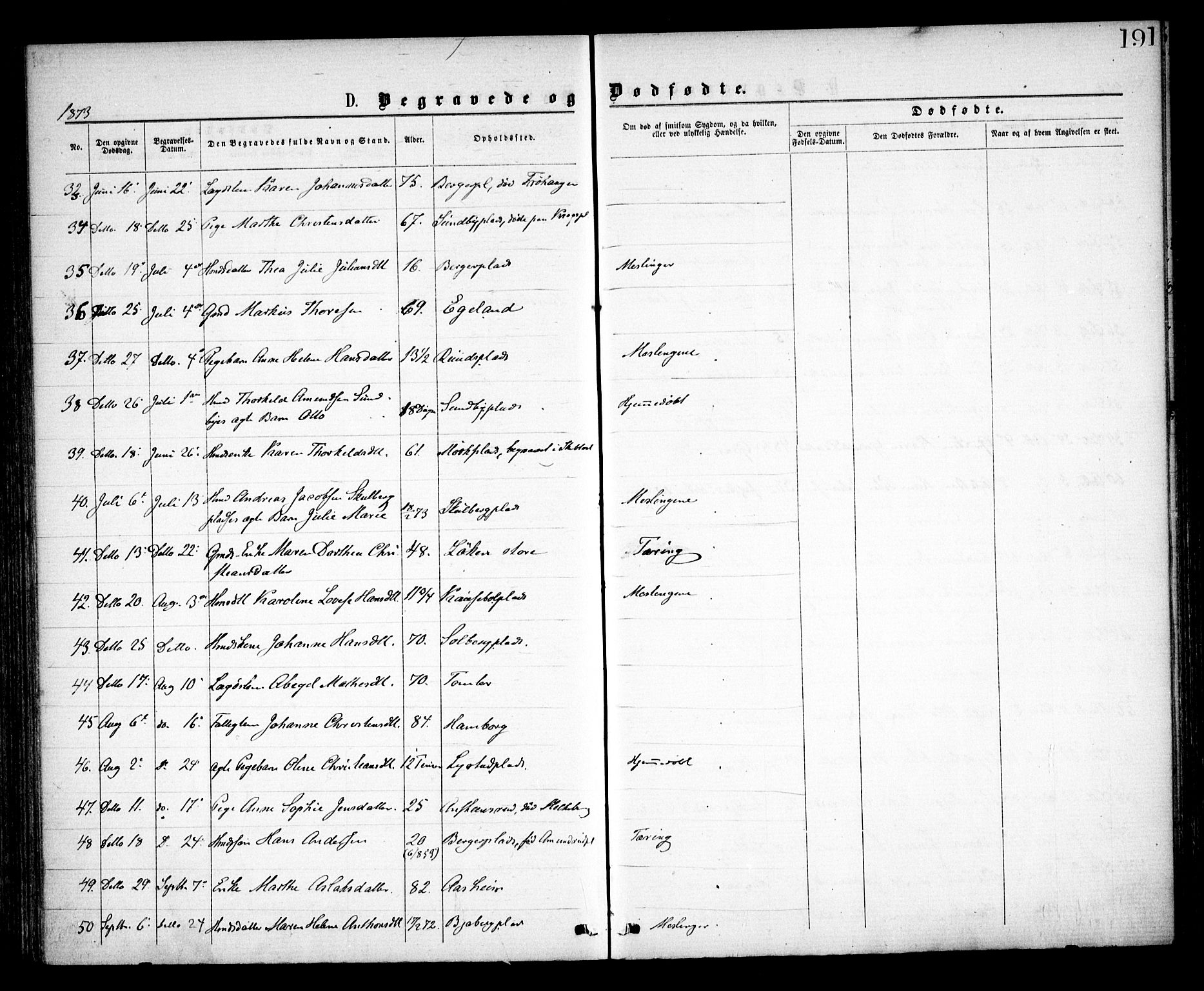 Spydeberg prestekontor Kirkebøker, AV/SAO-A-10924/F/Fa/L0006: Parish register (official) no. I 6, 1863-1874, p. 191