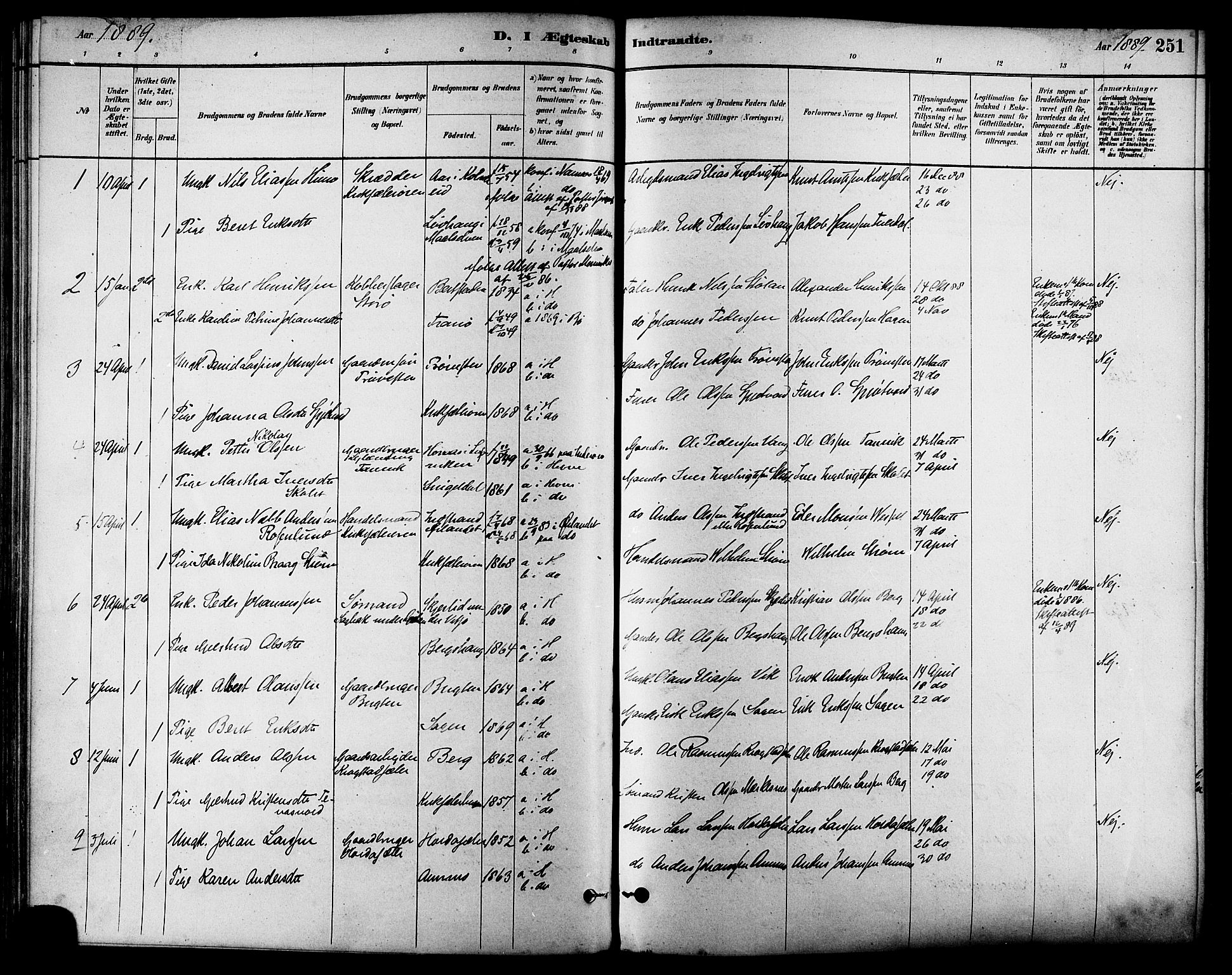 Ministerialprotokoller, klokkerbøker og fødselsregistre - Sør-Trøndelag, AV/SAT-A-1456/630/L0496: Parish register (official) no. 630A09, 1879-1895, p. 251