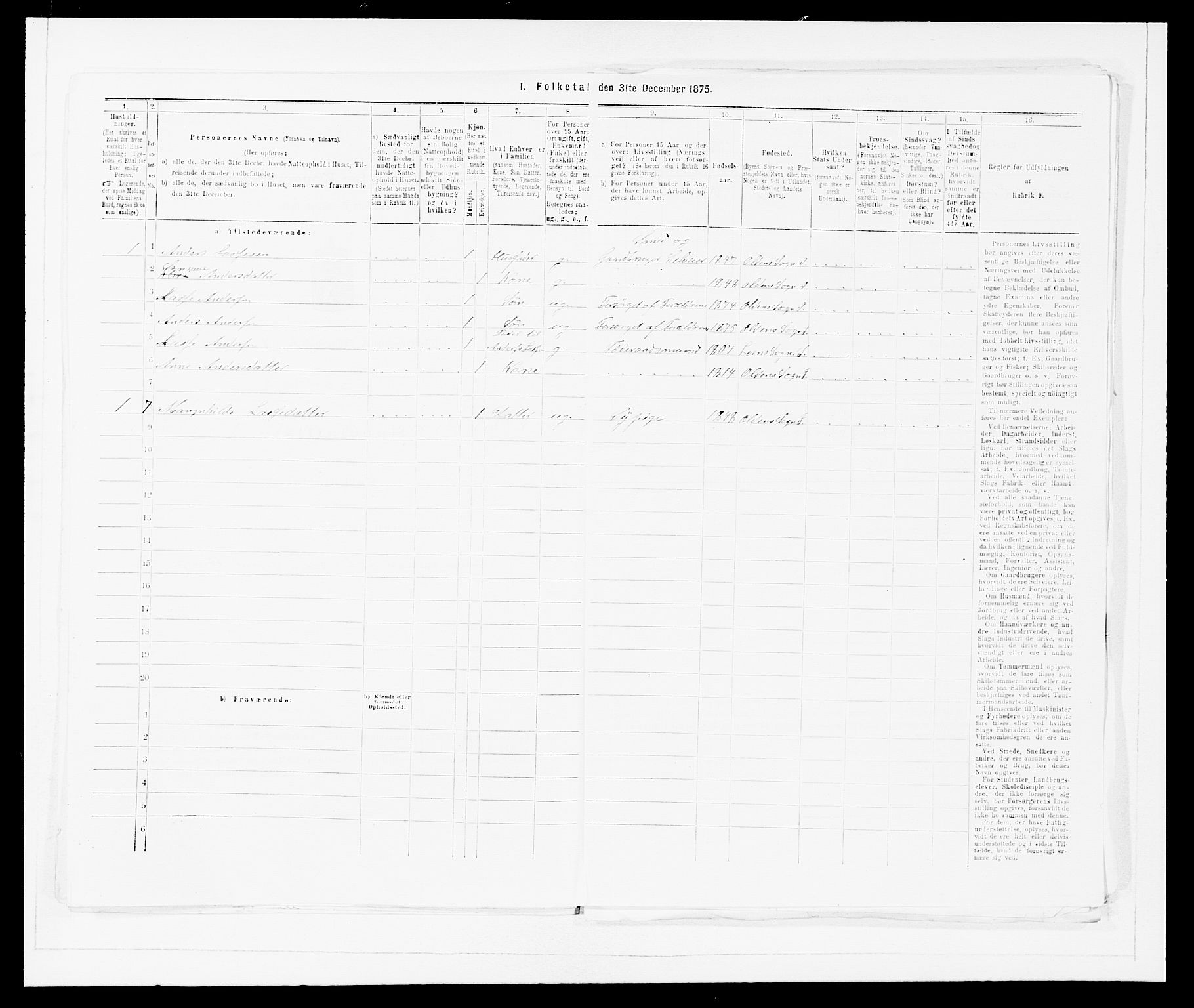 SAB, 1875 Census for 1447P Innvik, 1875, p. 900