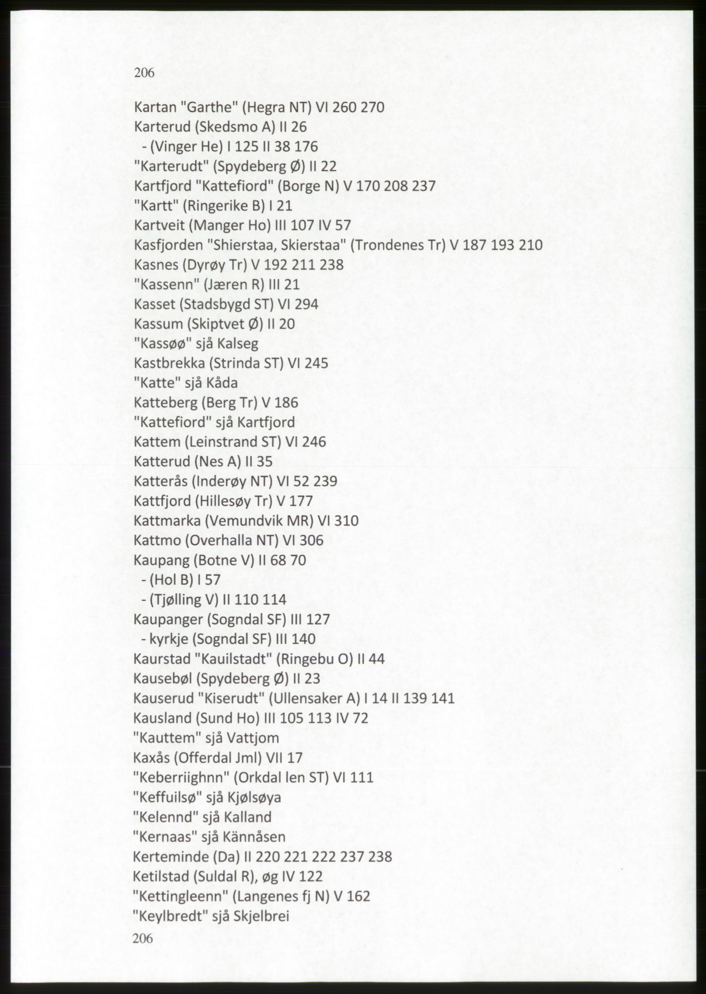 Publikasjoner utgitt av Arkivverket, PUBL/PUBL-001/C/0009: Stedsnavnregister, 1548-1567, p. 206