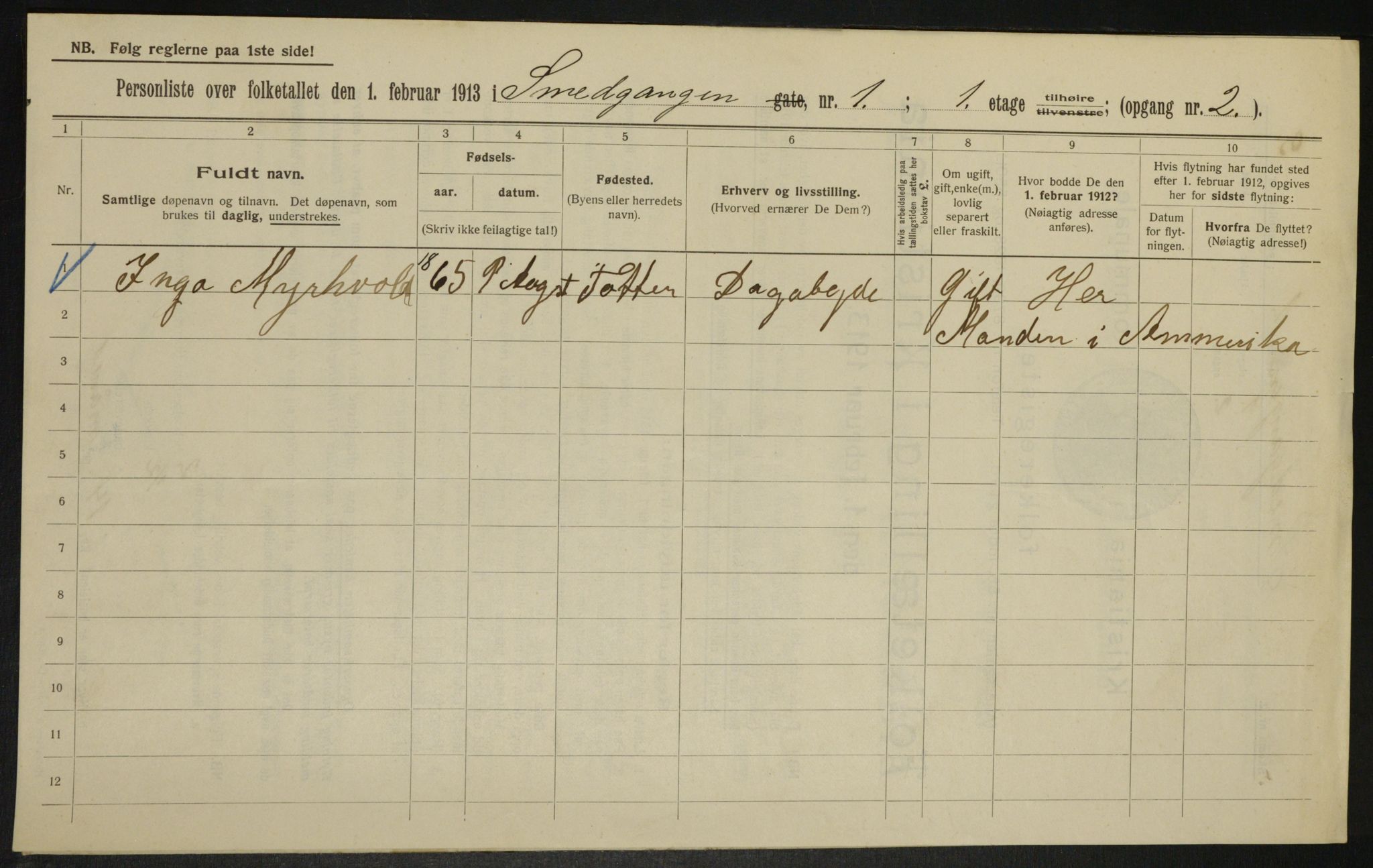 OBA, Municipal Census 1913 for Kristiania, 1913, p. 97113