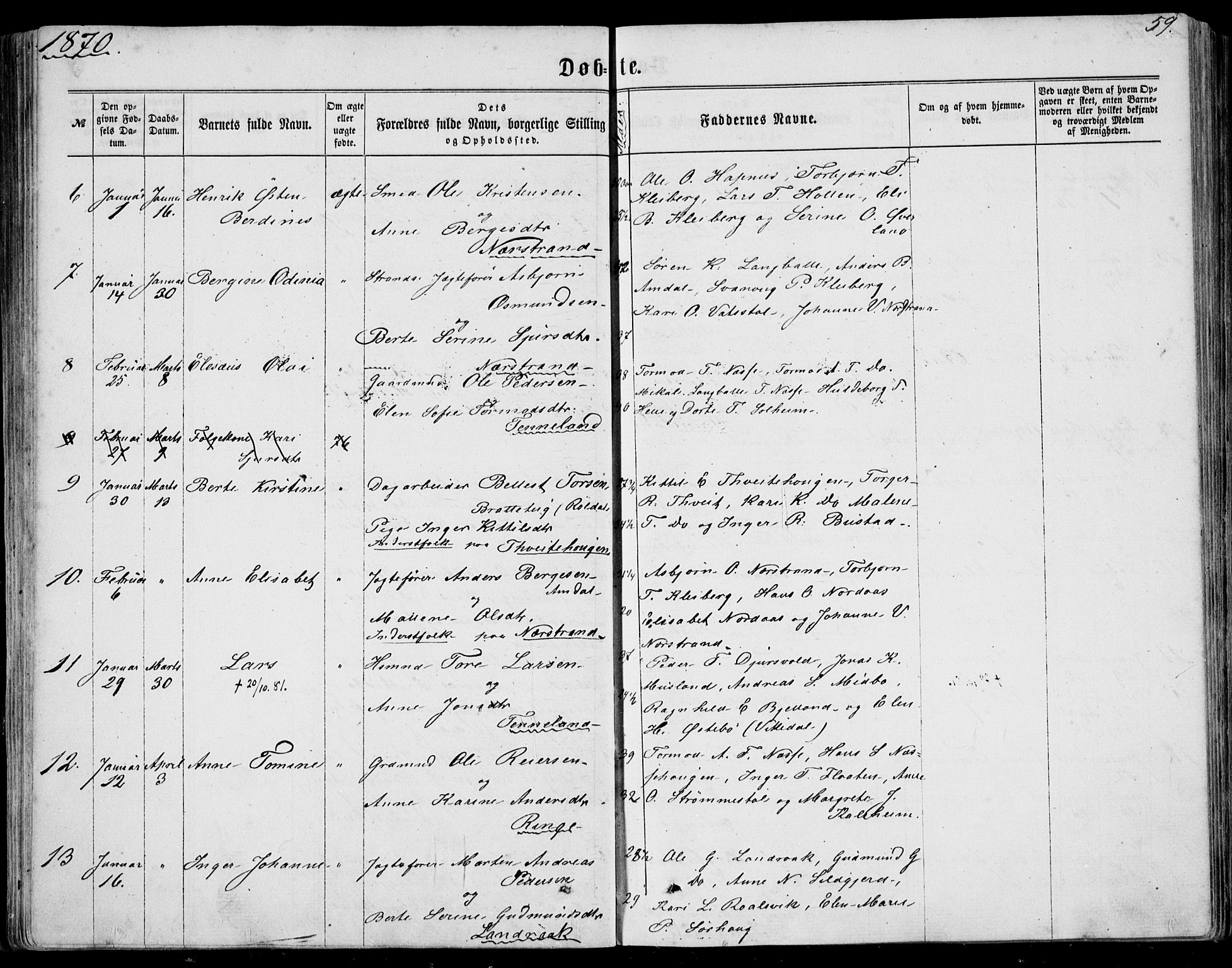 Nedstrand sokneprestkontor, AV/SAST-A-101841/01/IV: Parish register (official) no. A 9, 1861-1876, p. 59