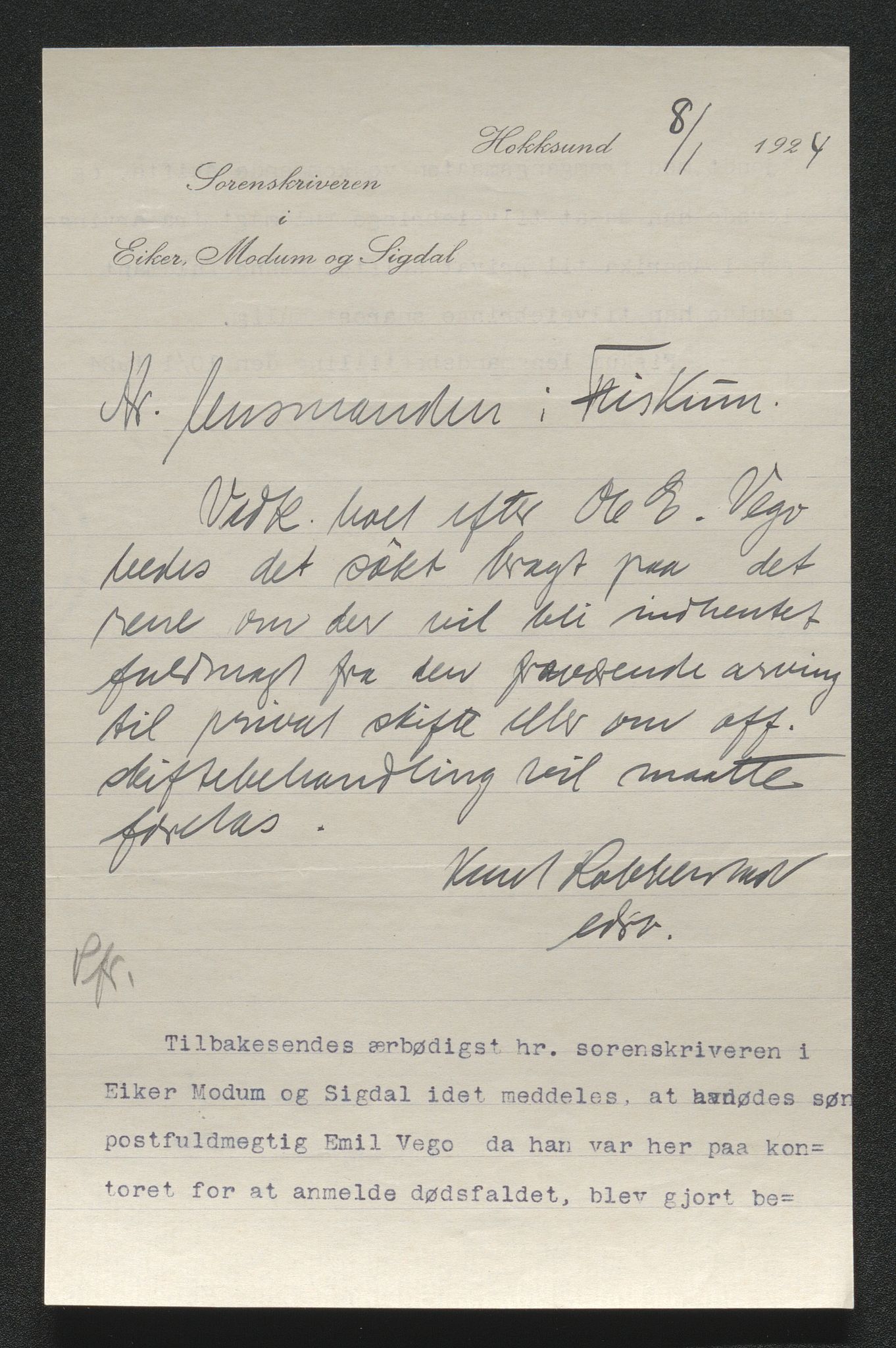 Eiker, Modum og Sigdal sorenskriveri, SAKO/A-123/H/Ha/Hab/L0041: Dødsfallsmeldinger, 1922-1923, p. 955