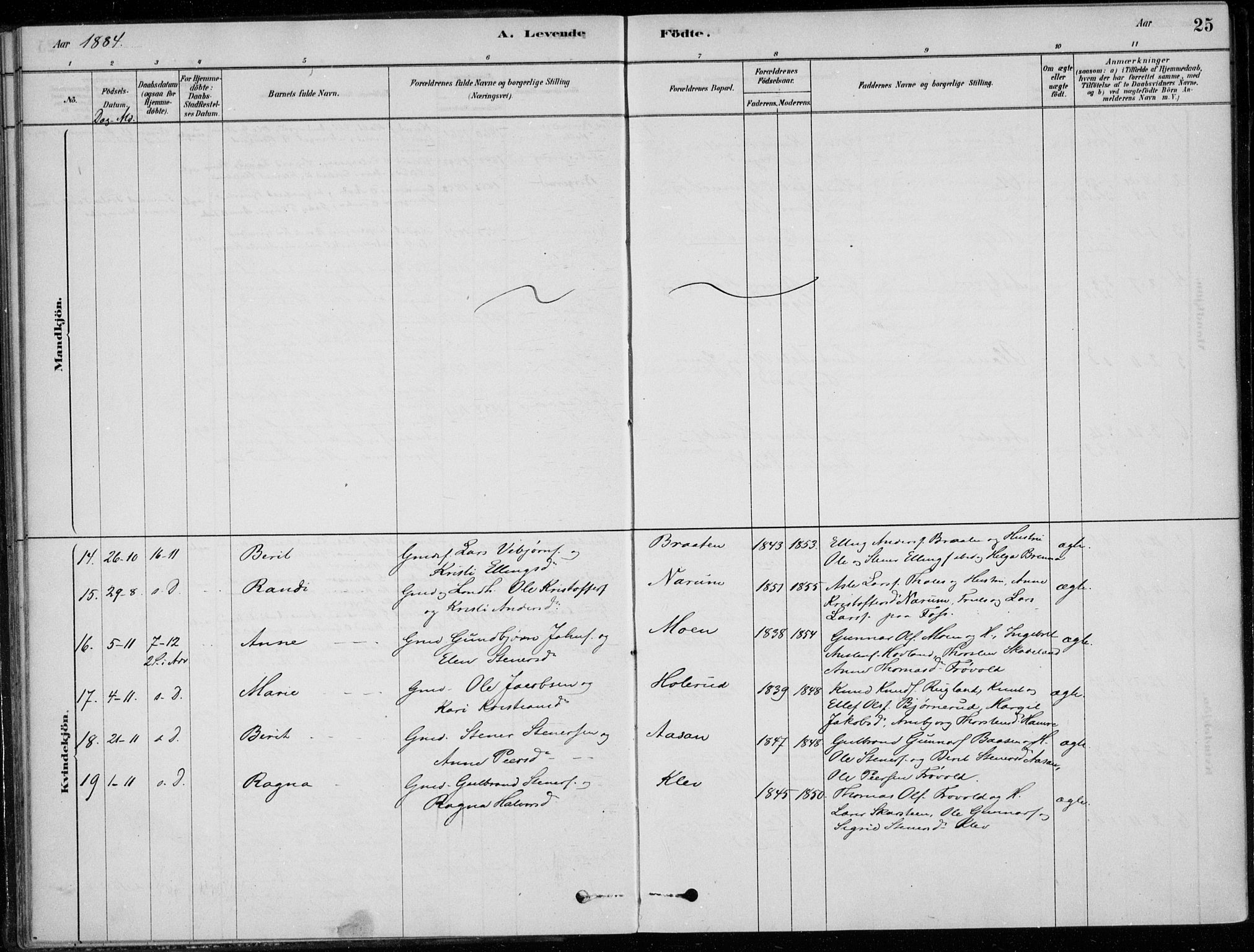 Sigdal kirkebøker, AV/SAKO-A-245/F/Fc/L0001: Parish register (official) no. III 1, 1879-1893, p. 25