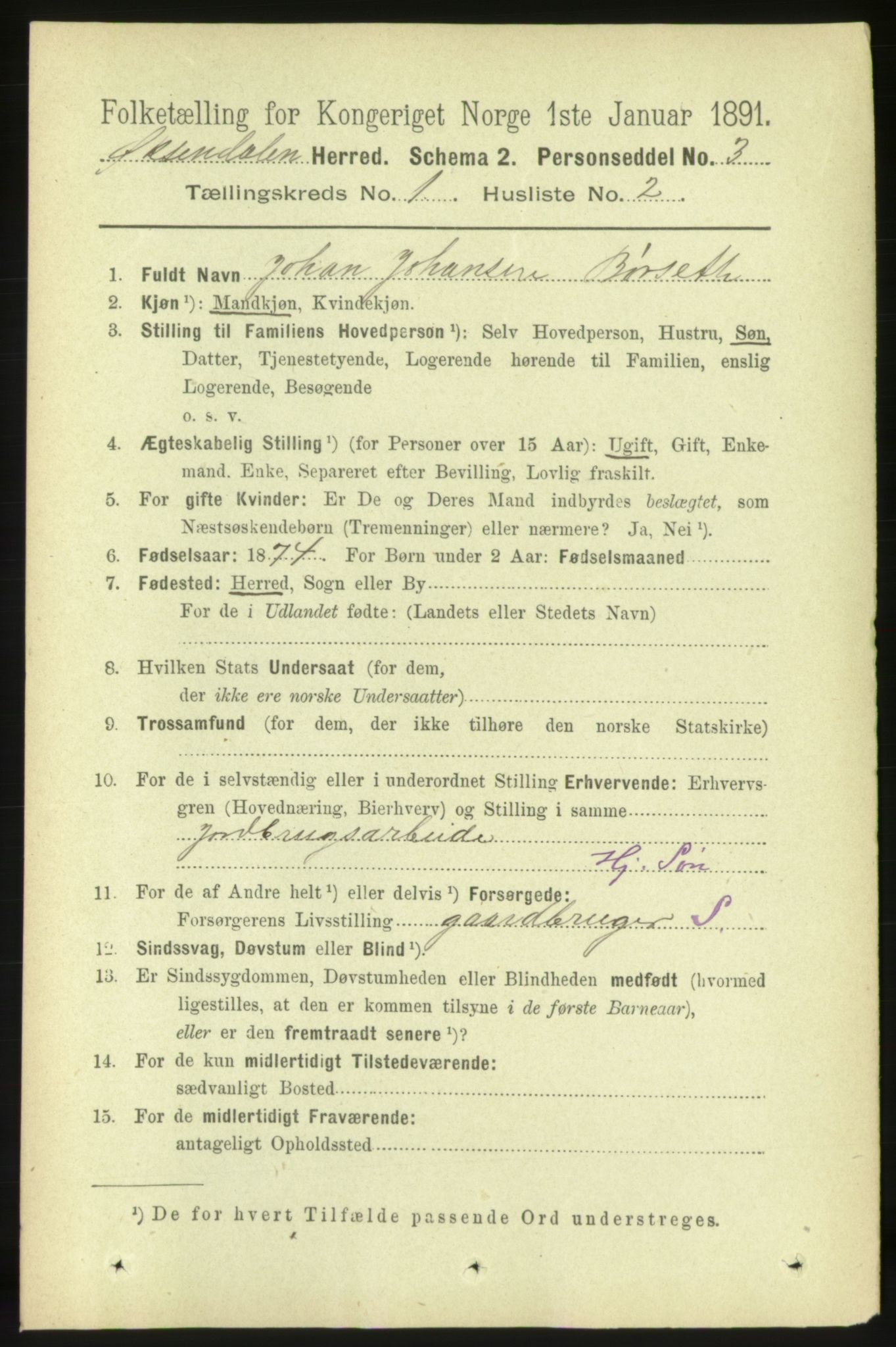 RA, 1891 census for 1561 Øksendal, 1891, p. 52