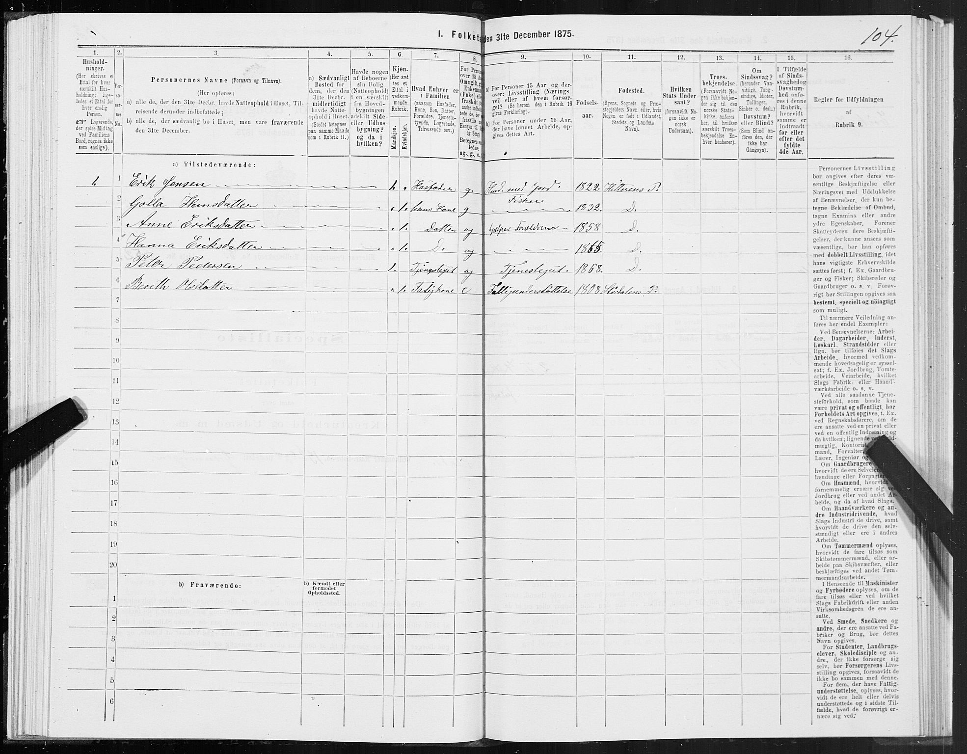 SAT, 1875 census for 1617P Hitra, 1875, p. 2104