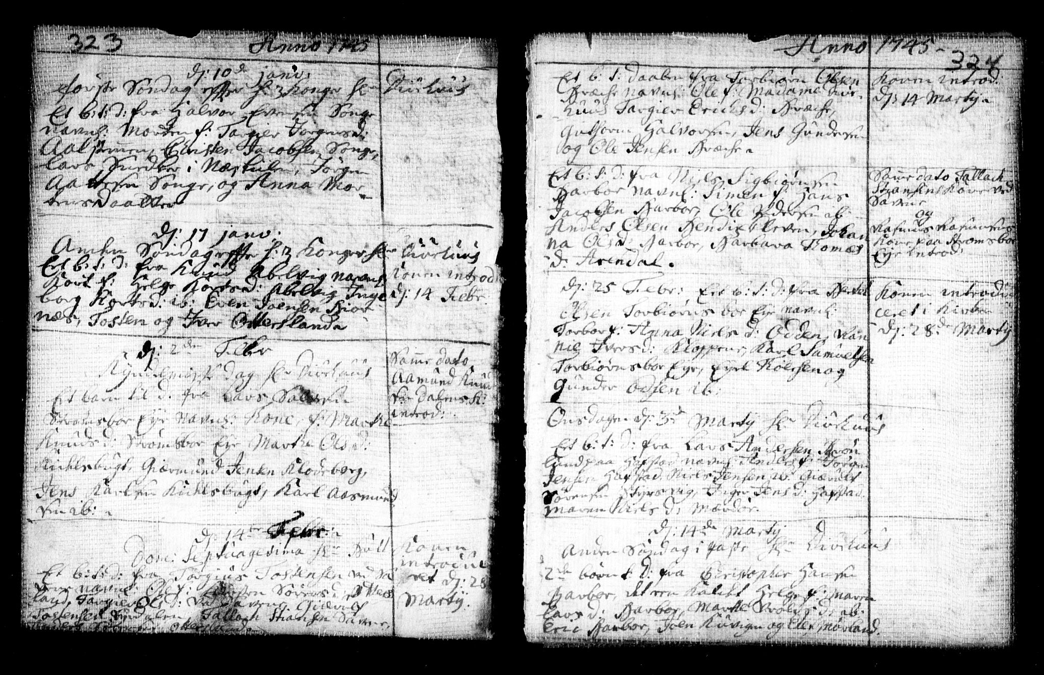 Holt sokneprestkontor, AV/SAK-1111-0021/F/Fa/L0002: Parish register (official) no. A 2, 1739-1753, p. 323-324