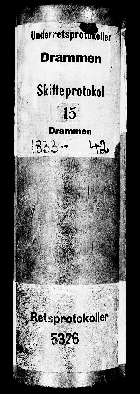 Drammen byfogd, AV/SAKO-A-222/H/Hb/Hbc/L0008: Skifteforhandlingsprotokoll. - Drammen., 1833-1842
