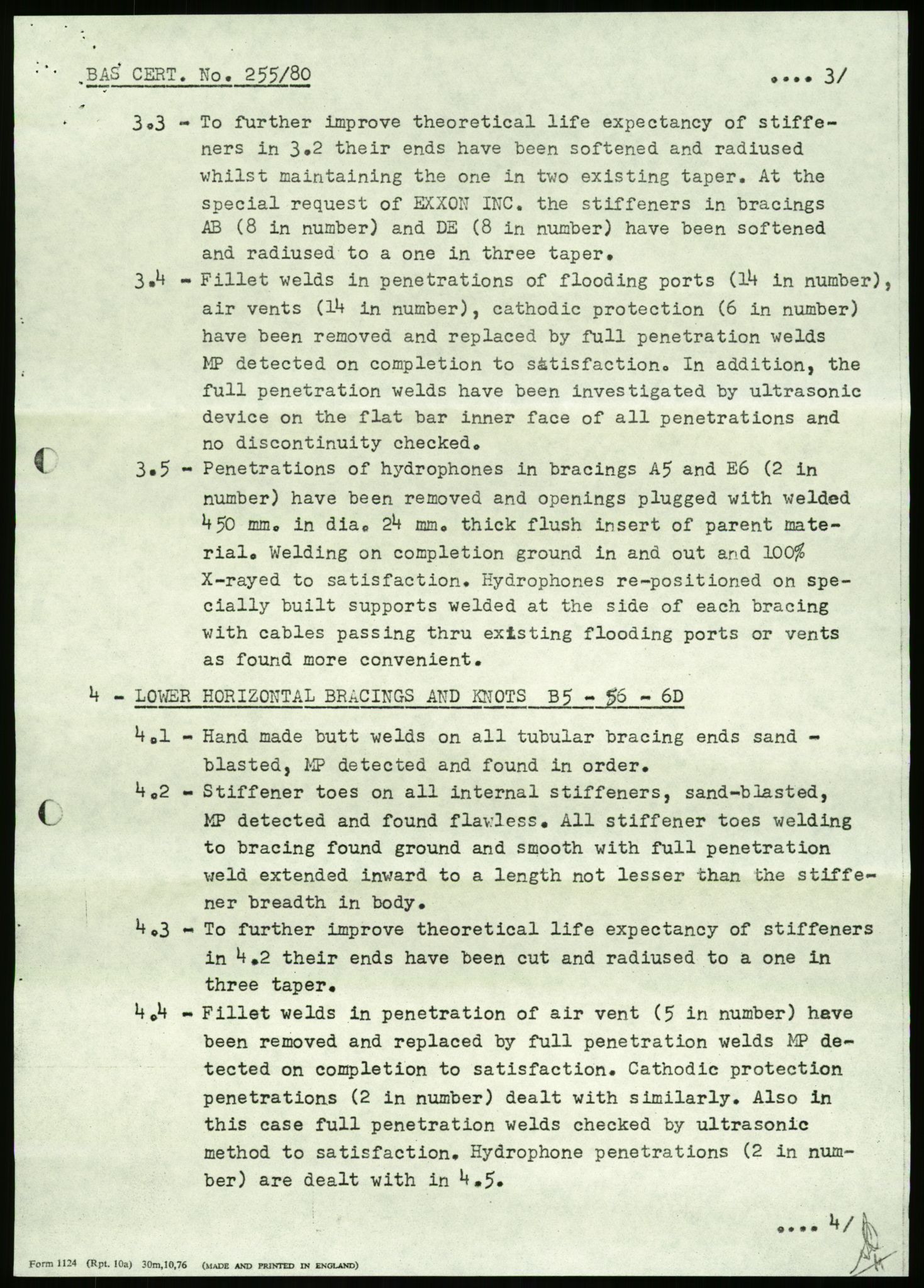 Justisdepartementet, Granskningskommisjonen ved Alexander Kielland-ulykken 27.3.1980, AV/RA-S-1165/D/L0023: Æ Øvrige Pentagone-rigger (Doku.liste + Æ1-Æ2, Æ4 av 4  - Æ3 mangler)/ ALK - SINTEF-undersøkelse av bruddflater og materialer (STF01 F80008), 1980-1981, p. 20