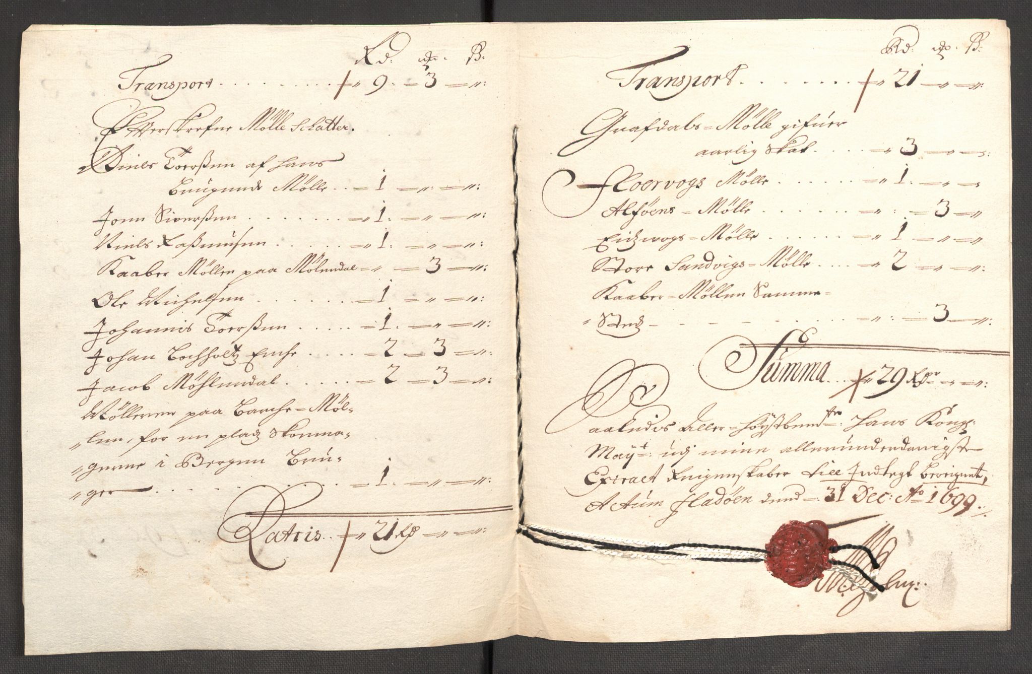 Rentekammeret inntil 1814, Reviderte regnskaper, Fogderegnskap, AV/RA-EA-4092/R51/L3184: Fogderegnskap Nordhordland og Voss, 1698-1699, p. 326