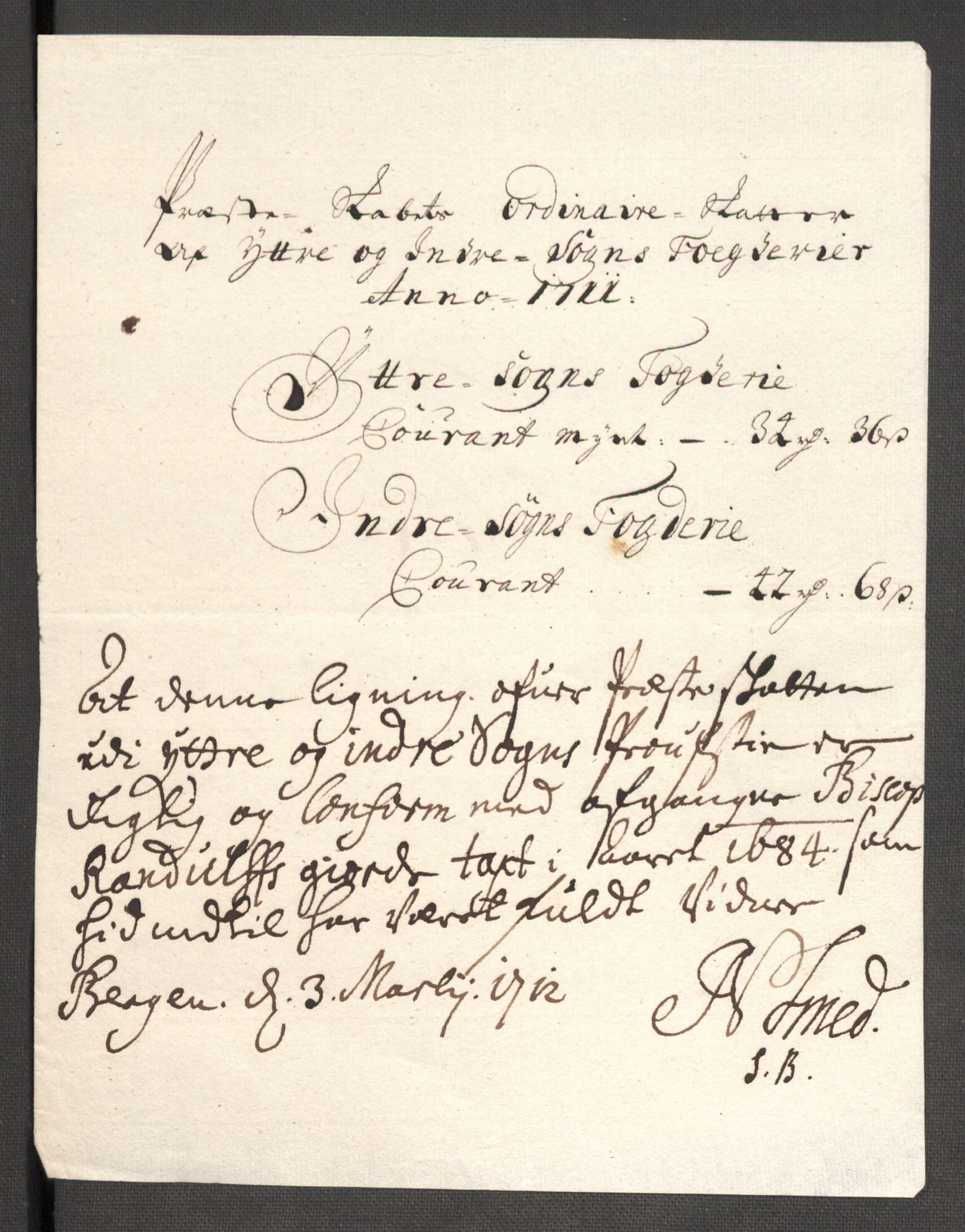 Rentekammeret inntil 1814, Reviderte regnskaper, Fogderegnskap, AV/RA-EA-4092/R52/L3317: Fogderegnskap Sogn, 1711, p. 143
