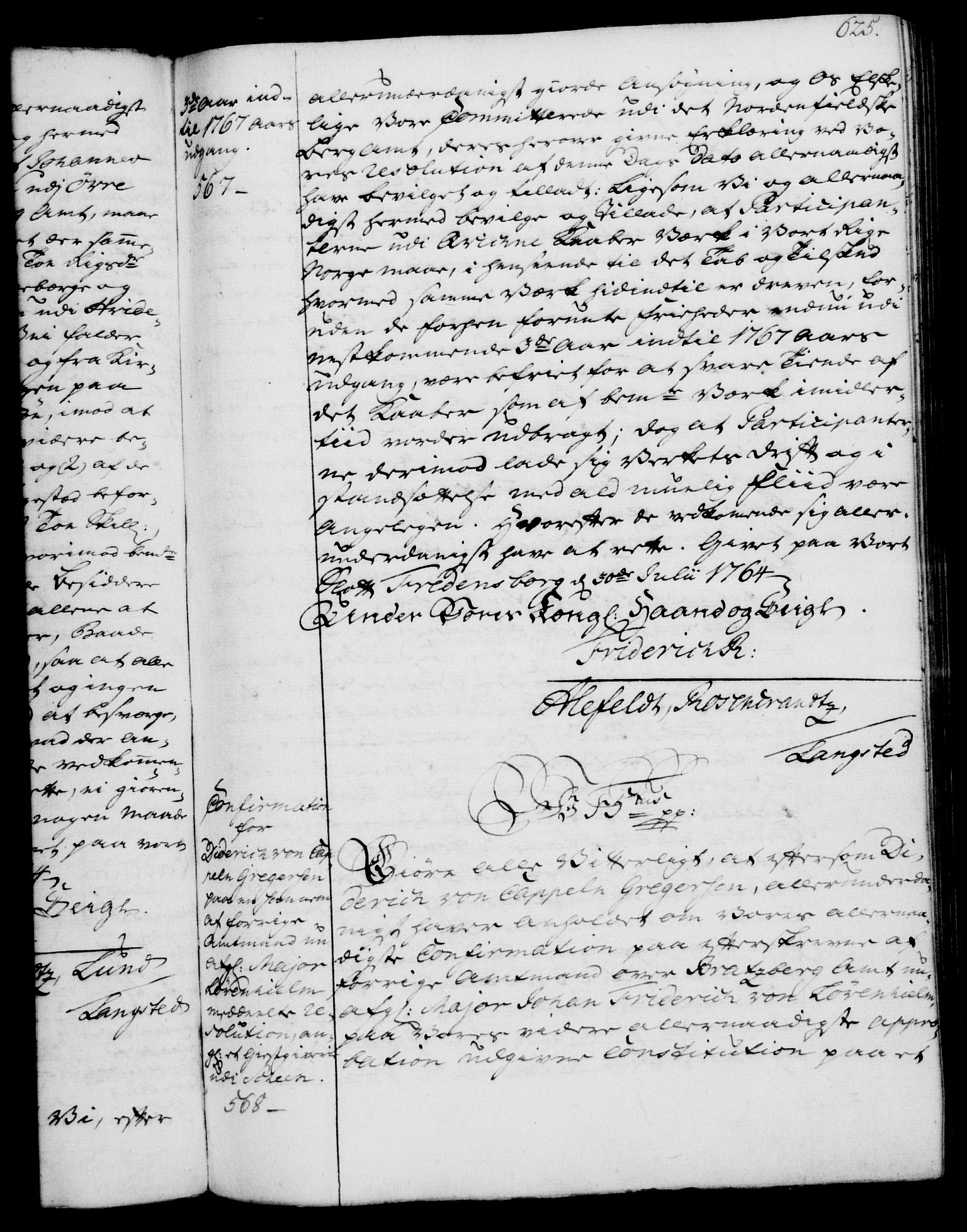 Rentekammeret, Kammerkanselliet, AV/RA-EA-3111/G/Gg/Gga/L0007: Norsk ekspedisjonsprotokoll med register (merket RK 53.7), 1759-1768, p. 625