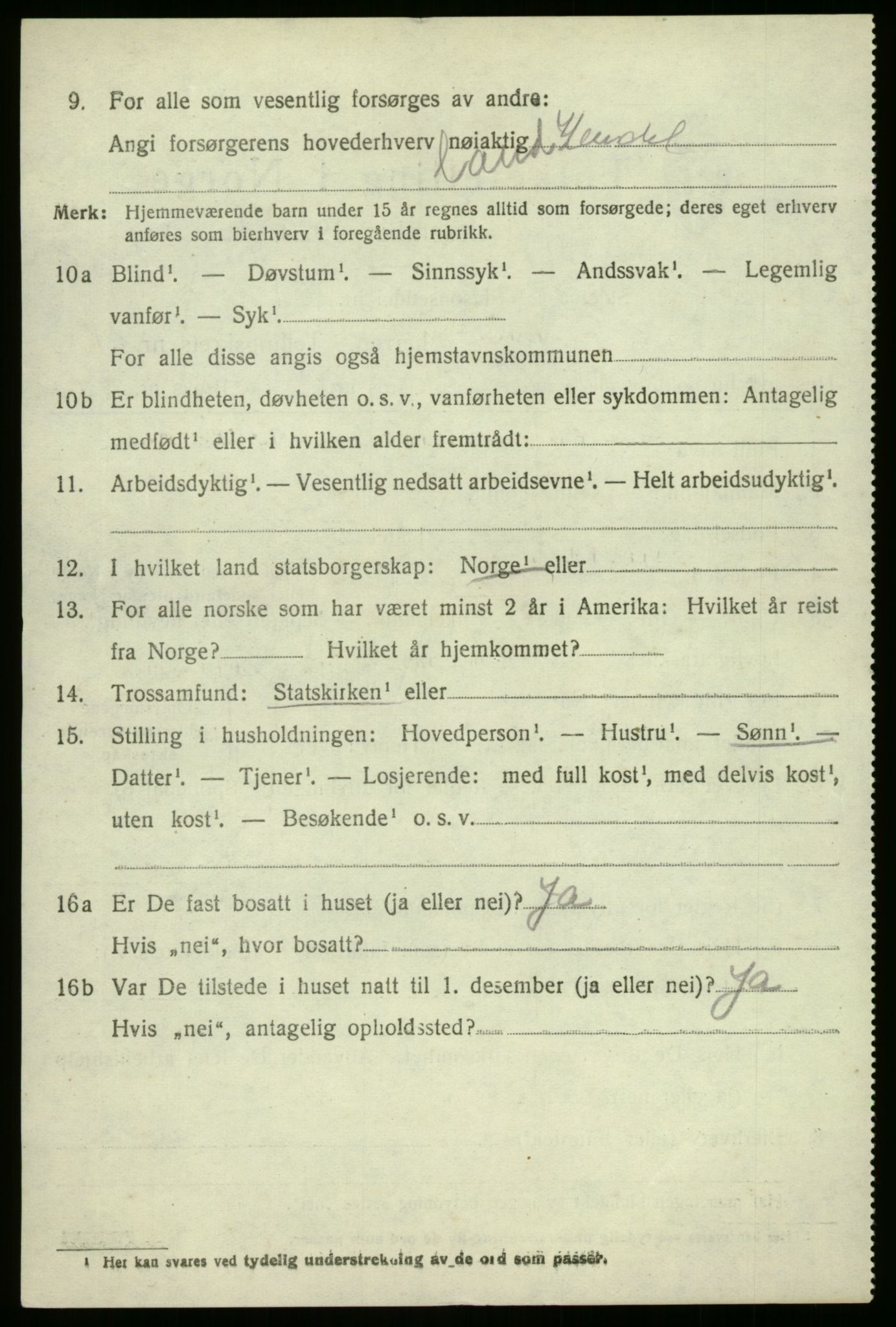 SAB, 1920 census for Gaular, 1920, p. 2515