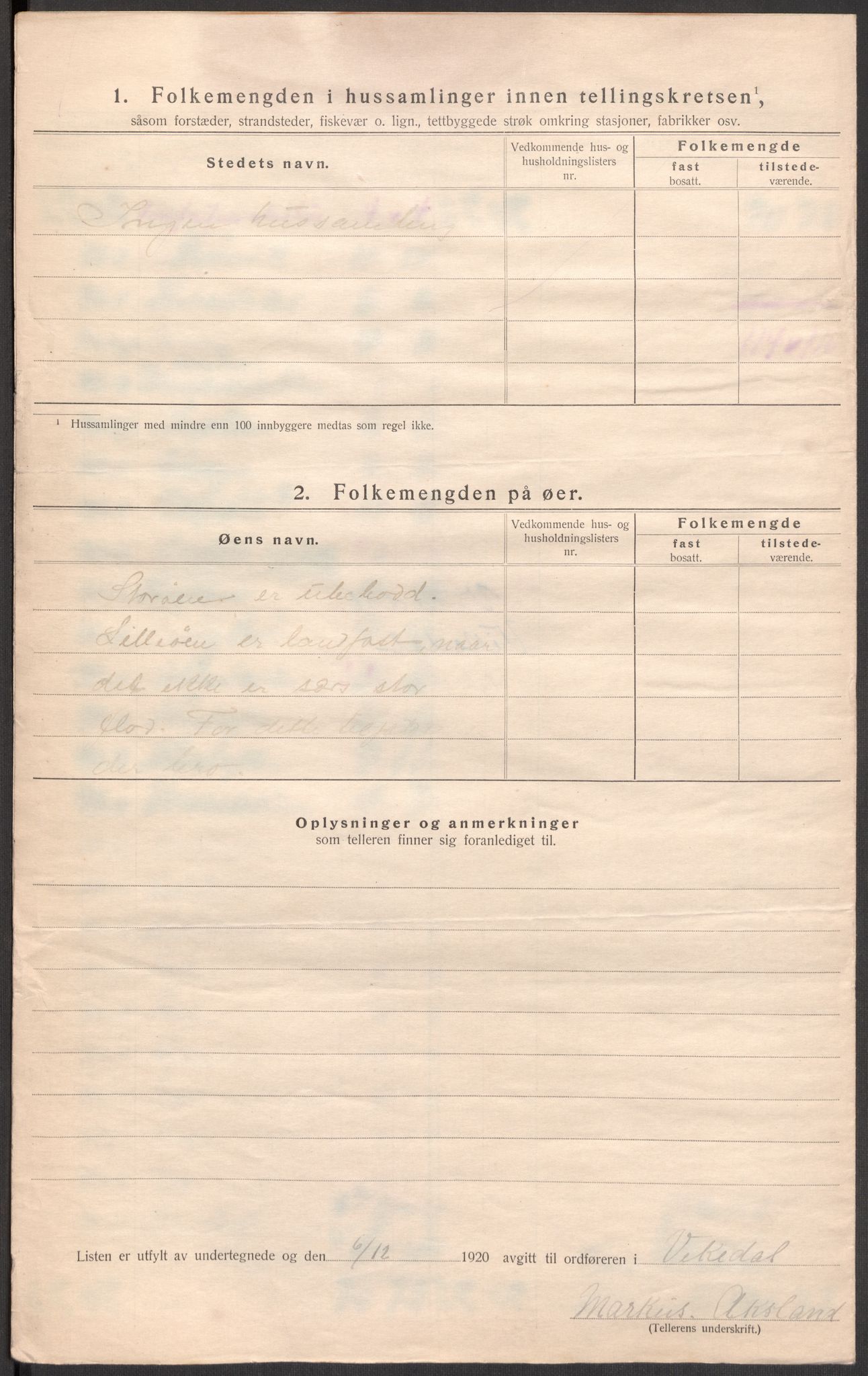 SAST, 1920 census for Vikedal, 1920, p. 56