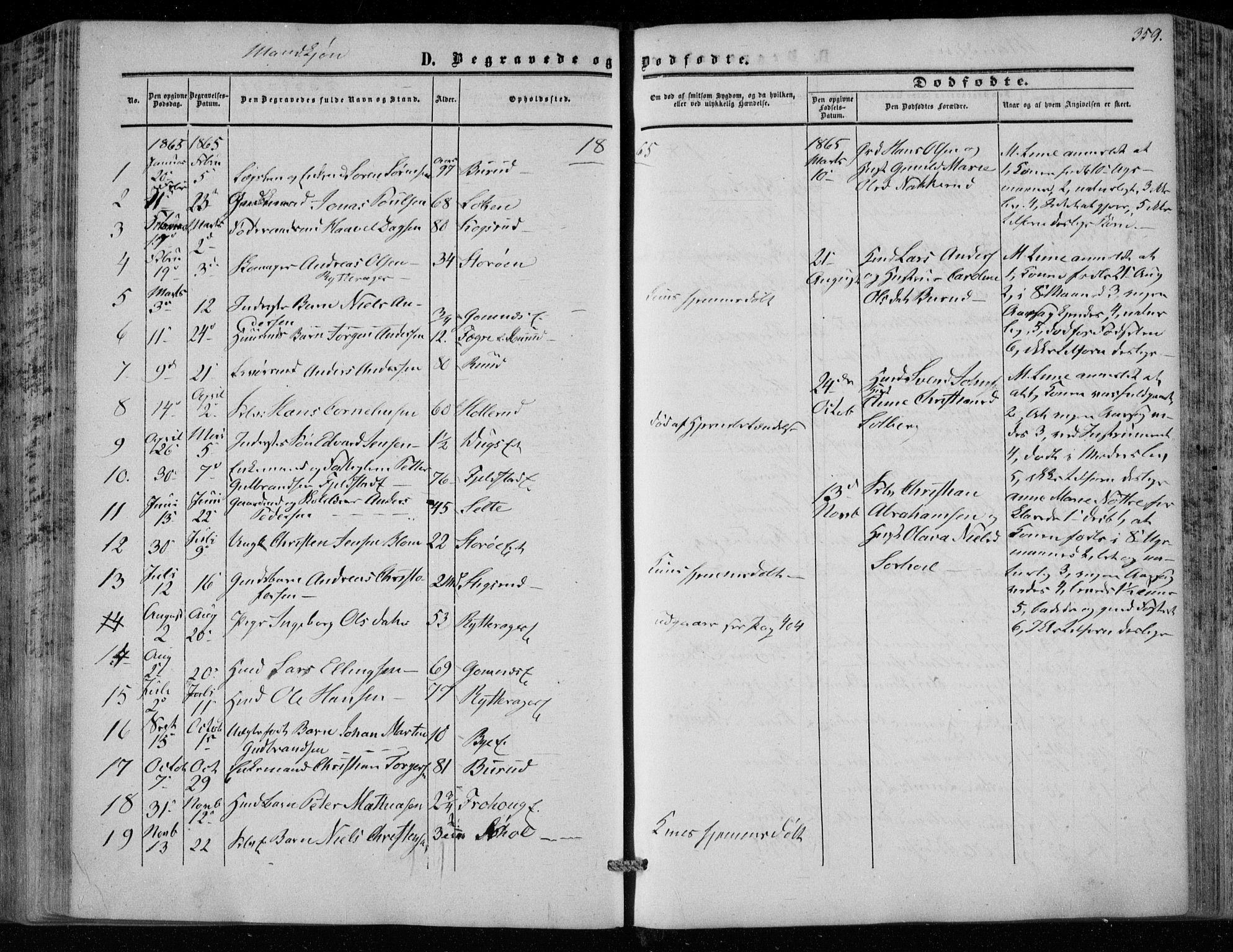 Hole kirkebøker, SAKO/A-228/F/Fa/L0006: Parish register (official) no. I 6, 1852-1872, p. 359