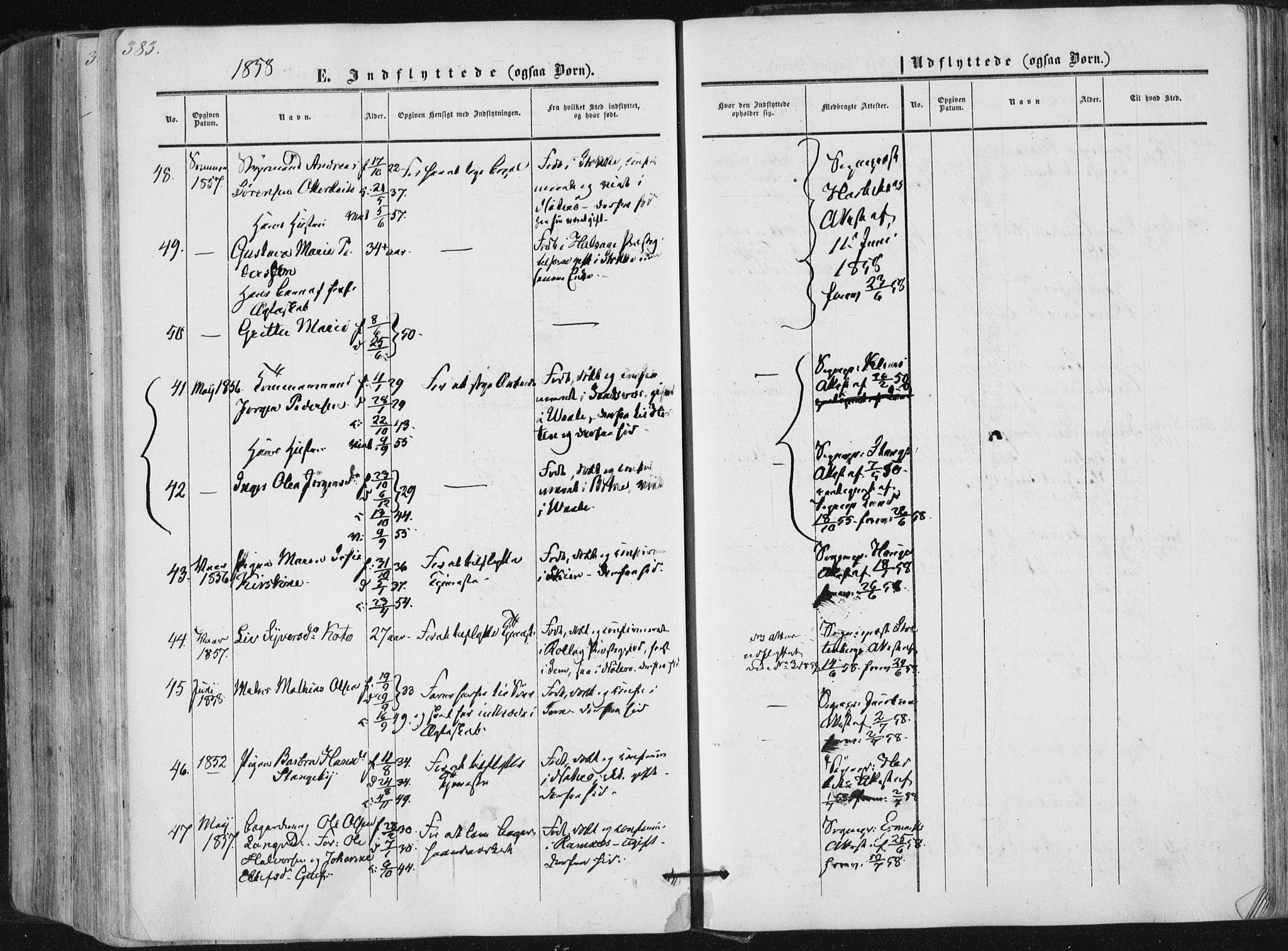 Tønsberg kirkebøker, AV/SAKO-A-330/F/Fa/L0008: Parish register (official) no. I 8, 1855-1864, p. 383