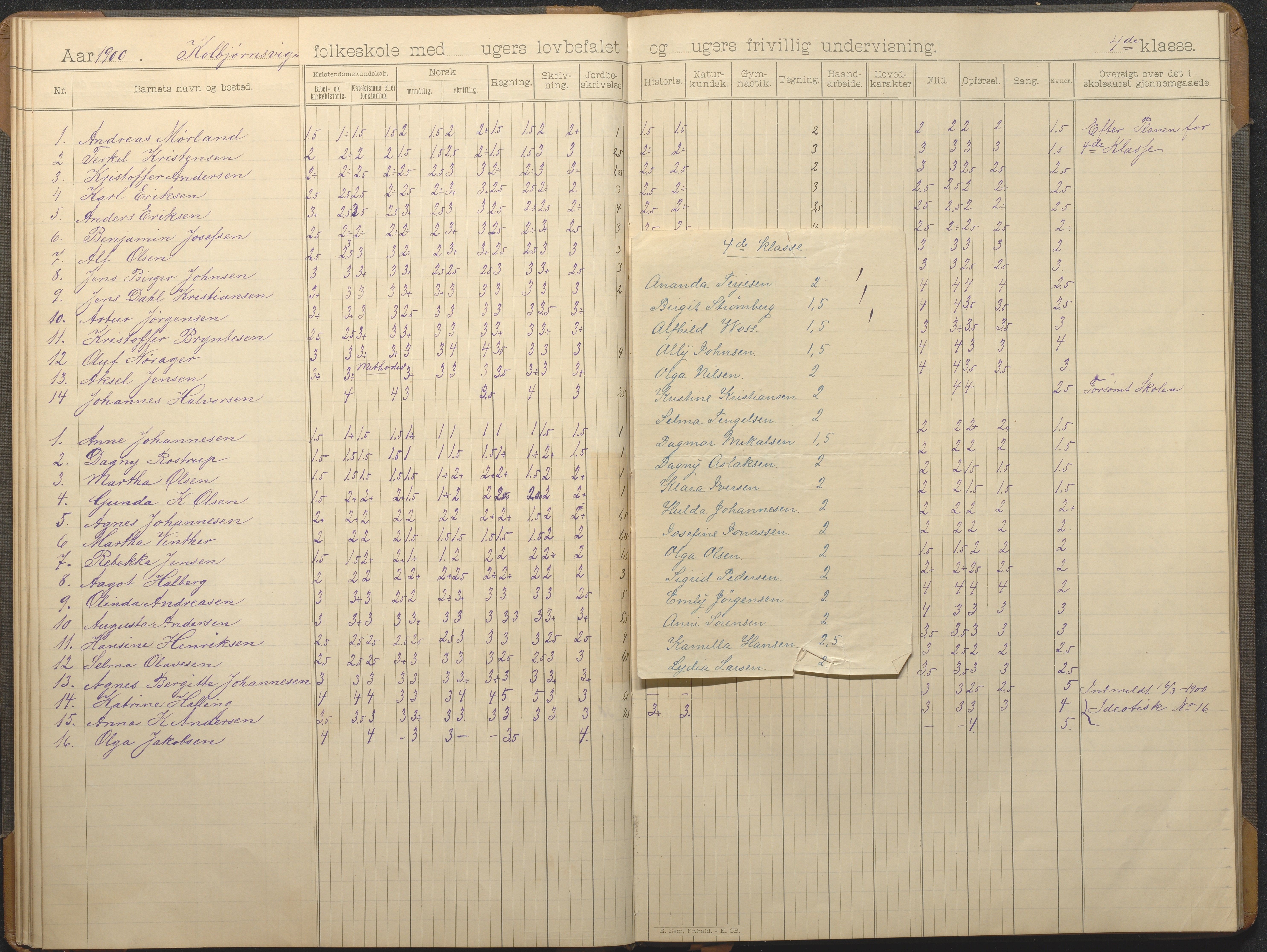 Hisøy kommune frem til 1991, AAKS/KA0922-PK/32/L0014: Skoleprotokoll, 1893-1909