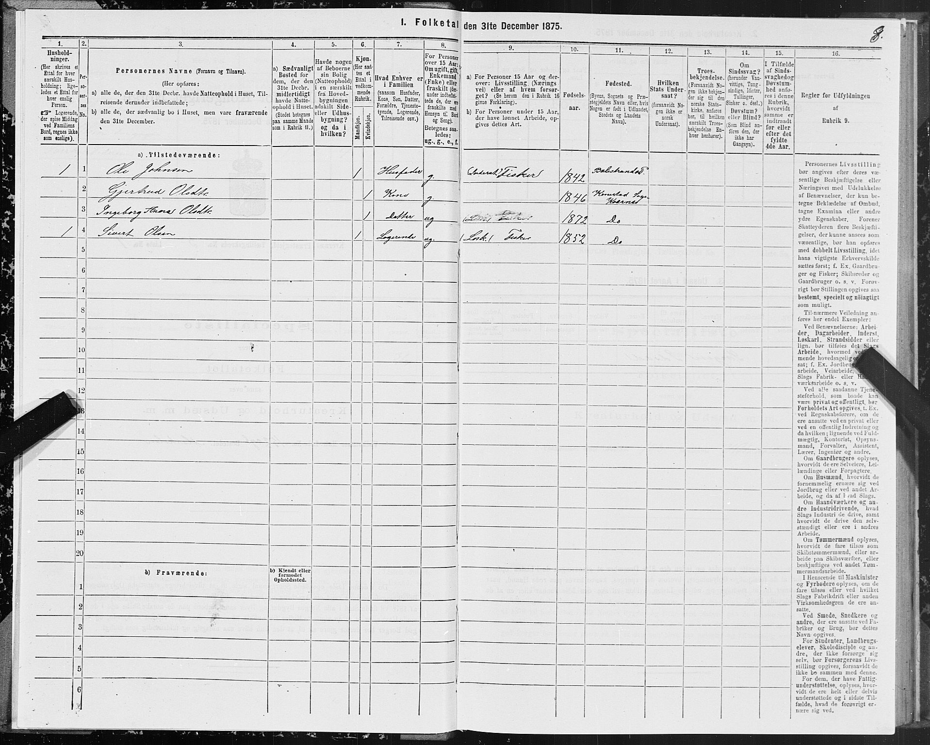 SAT, 1875 census for 1553P Kvernes, 1875, p. 3008