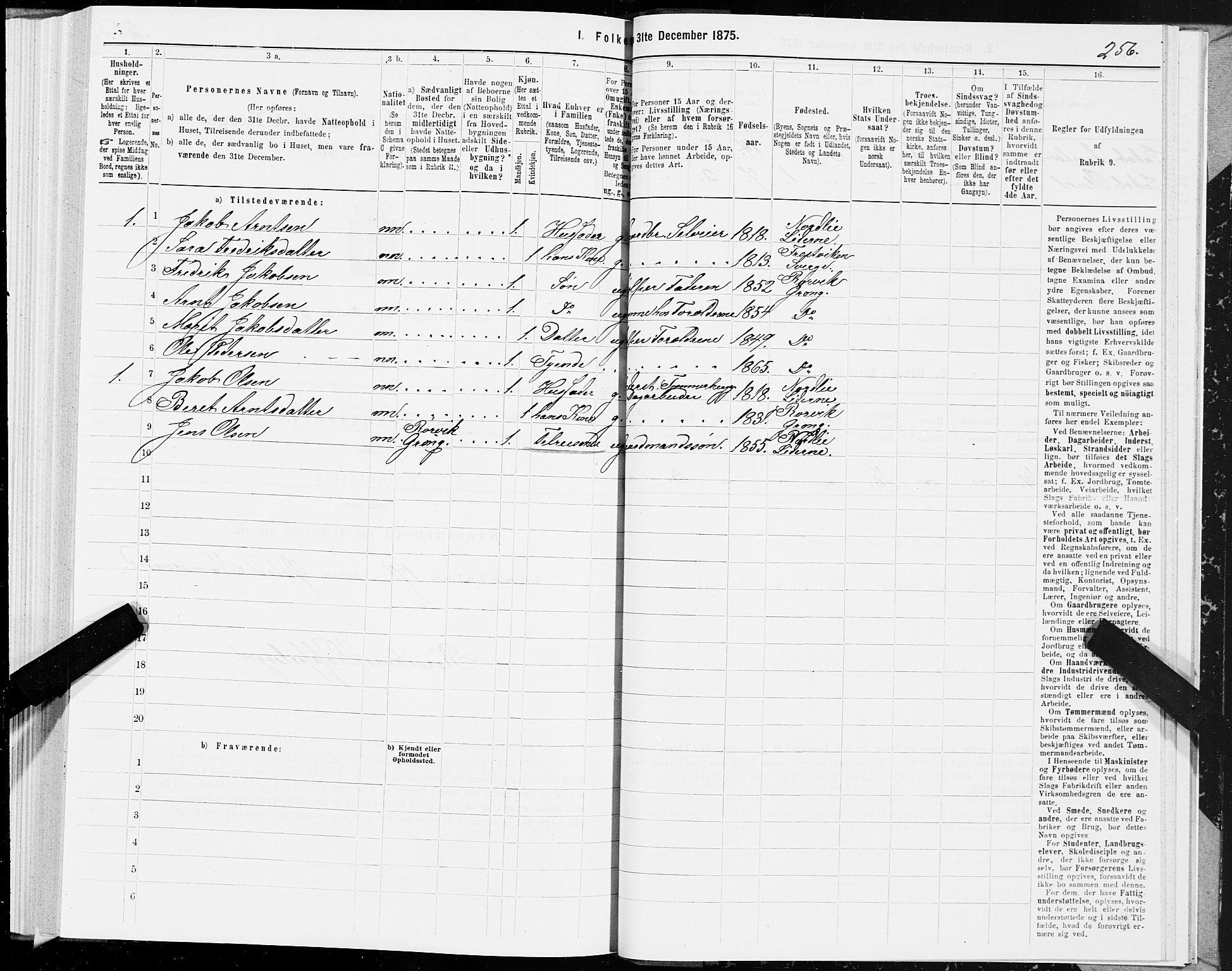 SAT, 1875 census for 1742P Grong, 1875, p. 4256