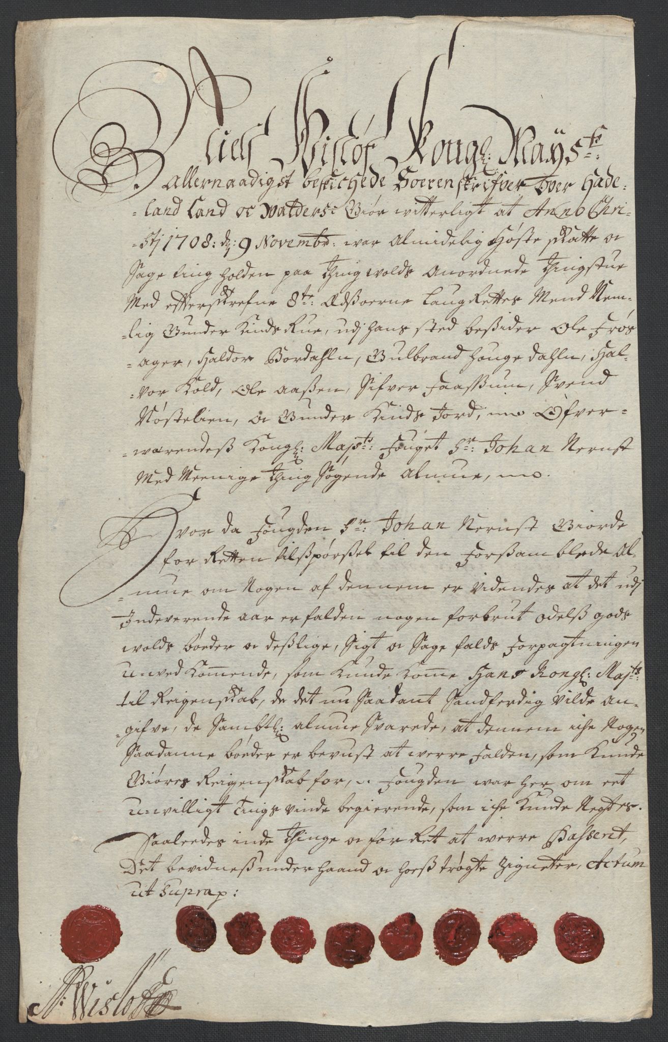 Rentekammeret inntil 1814, Reviderte regnskaper, Fogderegnskap, AV/RA-EA-4092/R18/L1305: Fogderegnskap Hadeland, Toten og Valdres, 1707-1708, p. 439