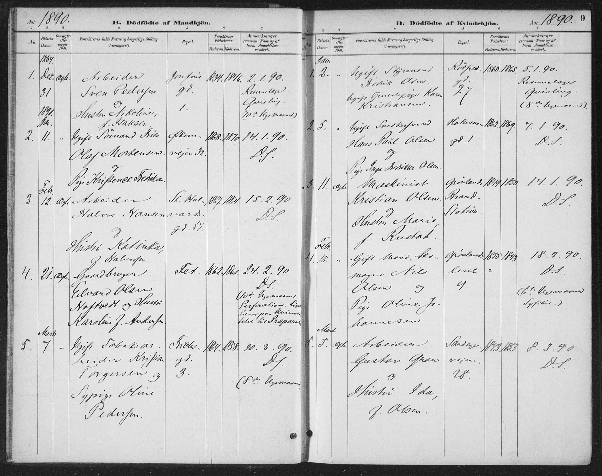 Rikshospitalet prestekontor Kirkebøker, AV/SAO-A-10309b/F/L0010: Parish register (official) no. 10, 1888-1912, p. 9