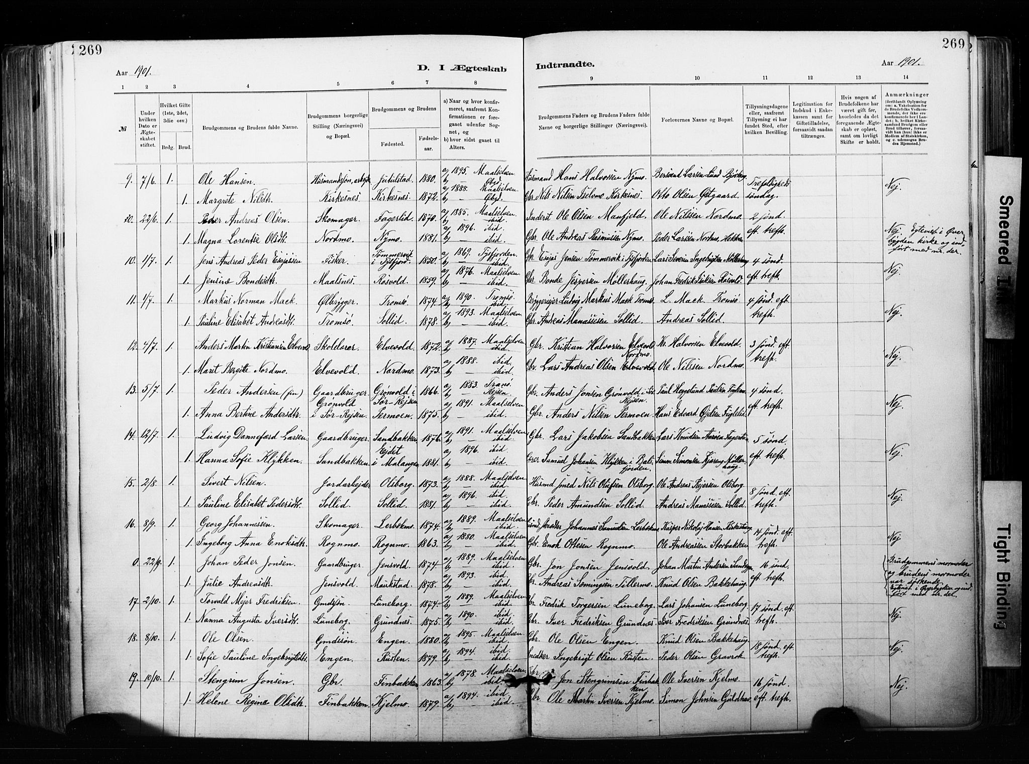 Målselv sokneprestembete, AV/SATØ-S-1311/G/Ga/Gaa/L0007kirke: Parish register (official) no. 7, 1884-1903, p. 269