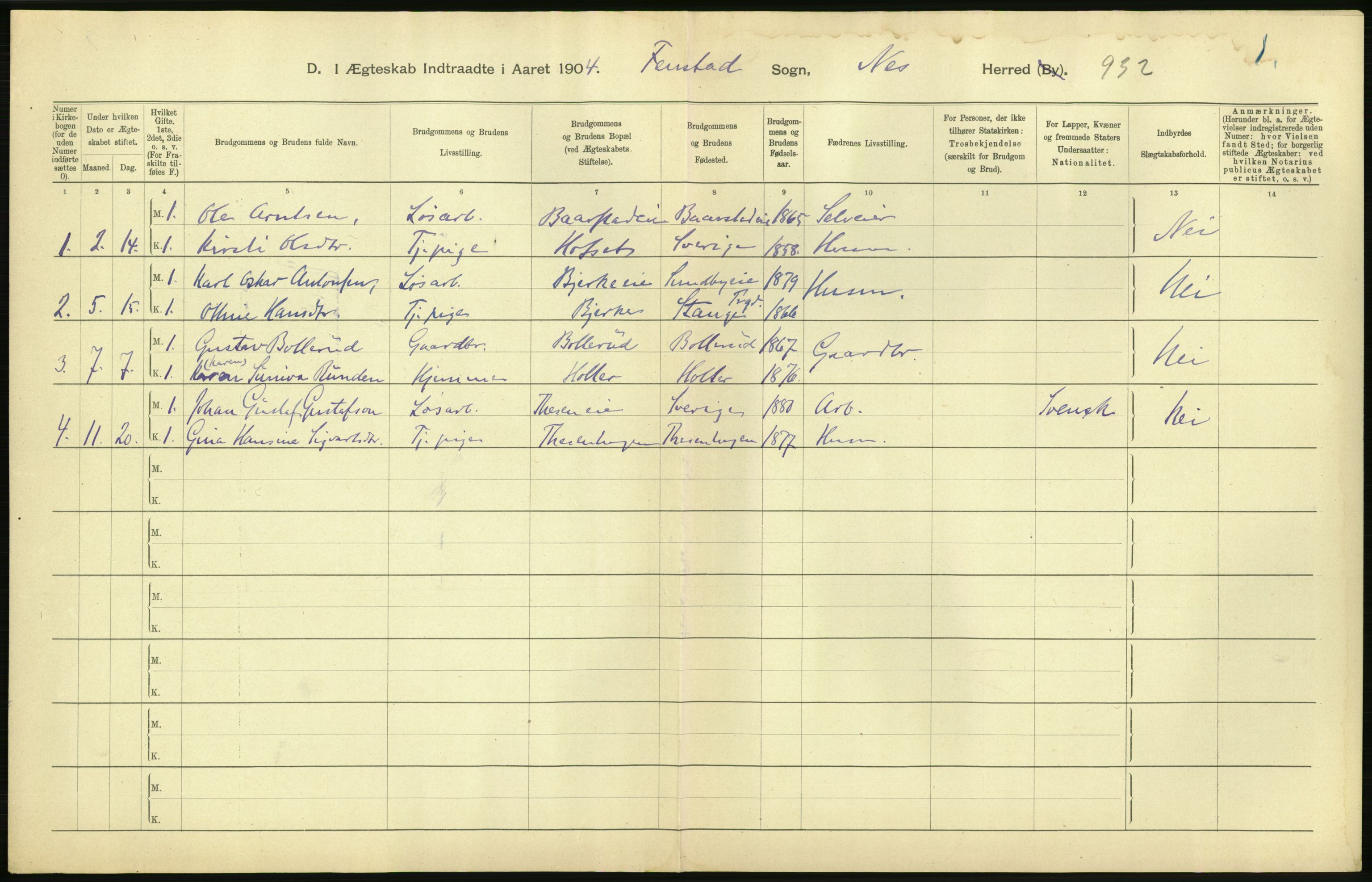 Statistisk sentralbyrå, Sosiodemografiske emner, Befolkning, AV/RA-S-2228/D/Df/Dfa/Dfab/L0002: Akershus amt: Fødte, gifte, døde, 1904, p. 466