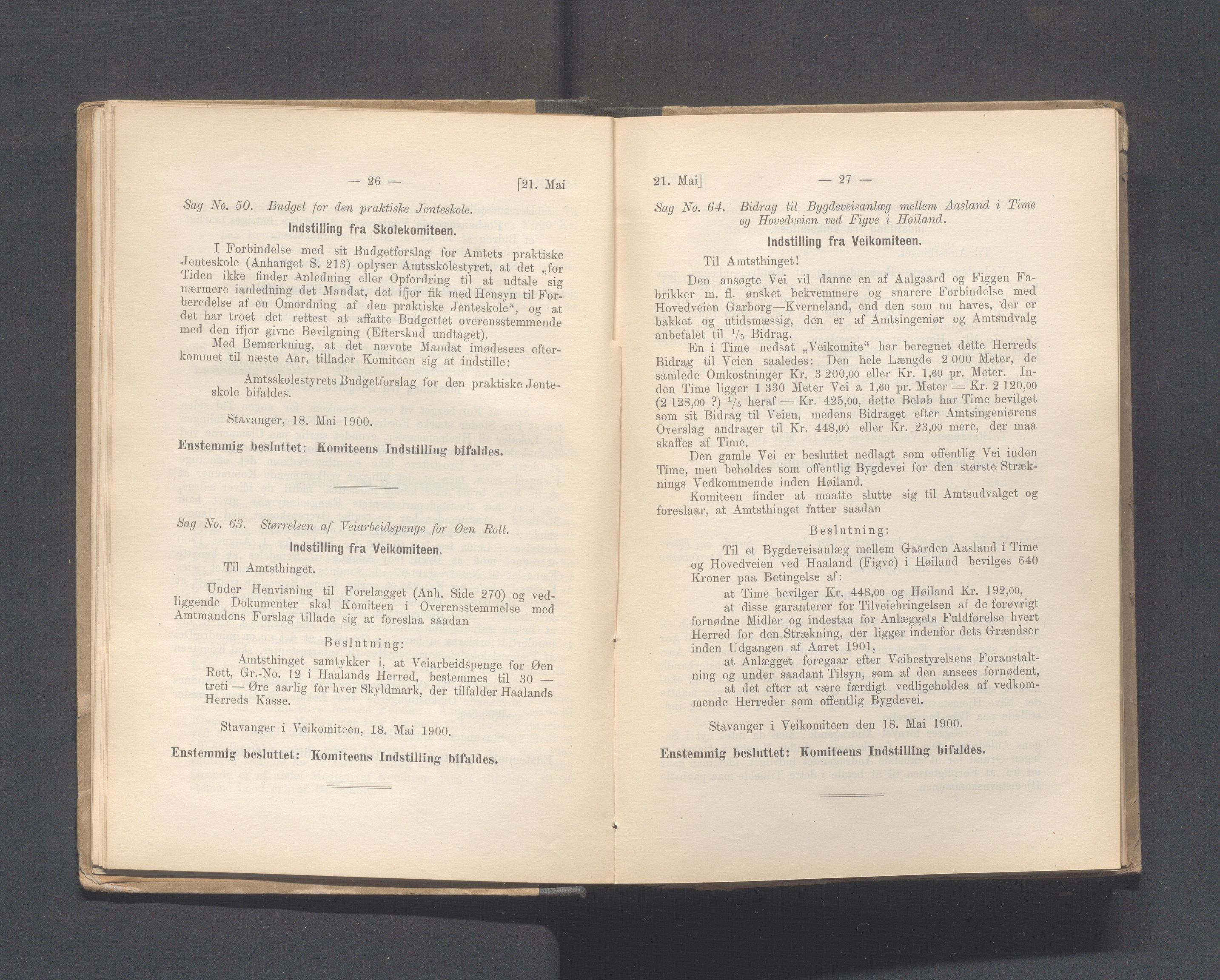 Rogaland fylkeskommune - Fylkesrådmannen , IKAR/A-900/A, 1900, p. 21