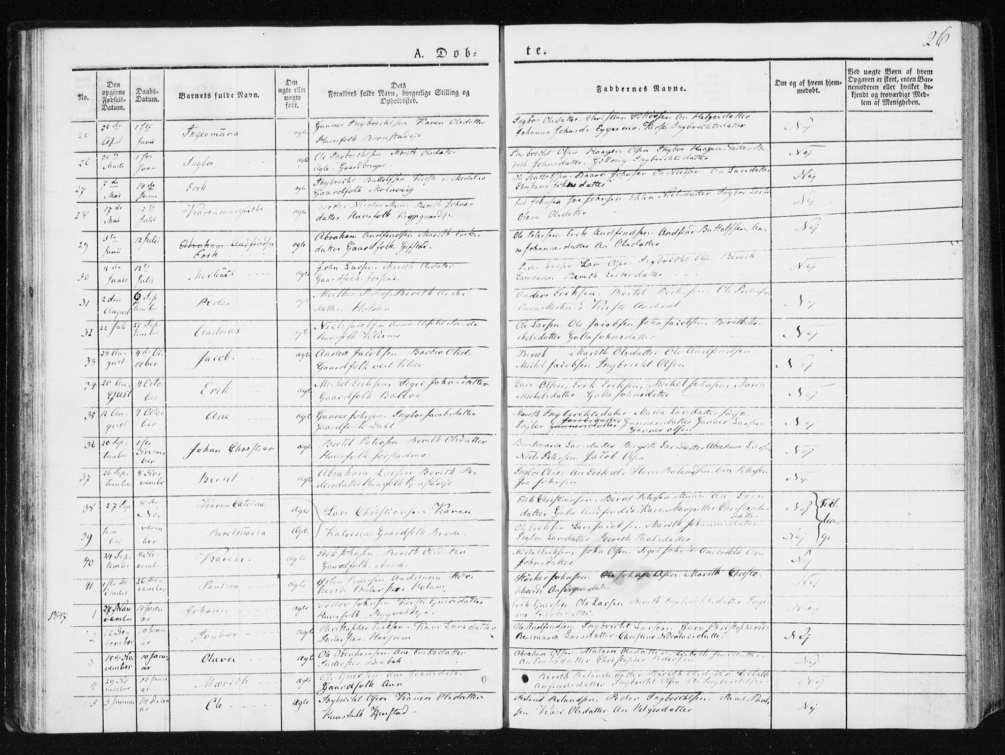 Ministerialprotokoller, klokkerbøker og fødselsregistre - Nord-Trøndelag, SAT/A-1458/749/L0470: Parish register (official) no. 749A04, 1834-1853, p. 26