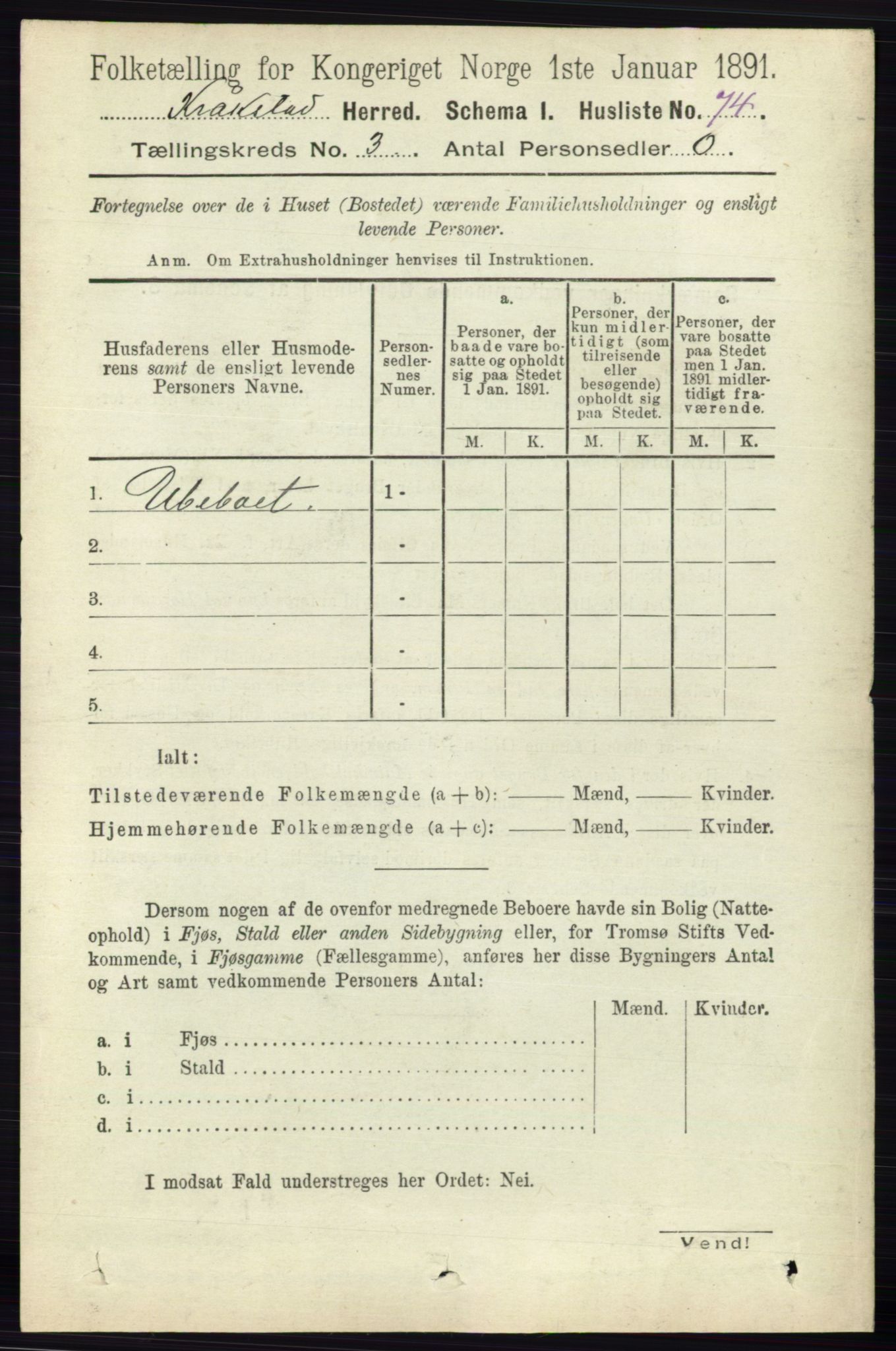 RA, 1891 census for 0212 Kråkstad, 1891, p. 1192