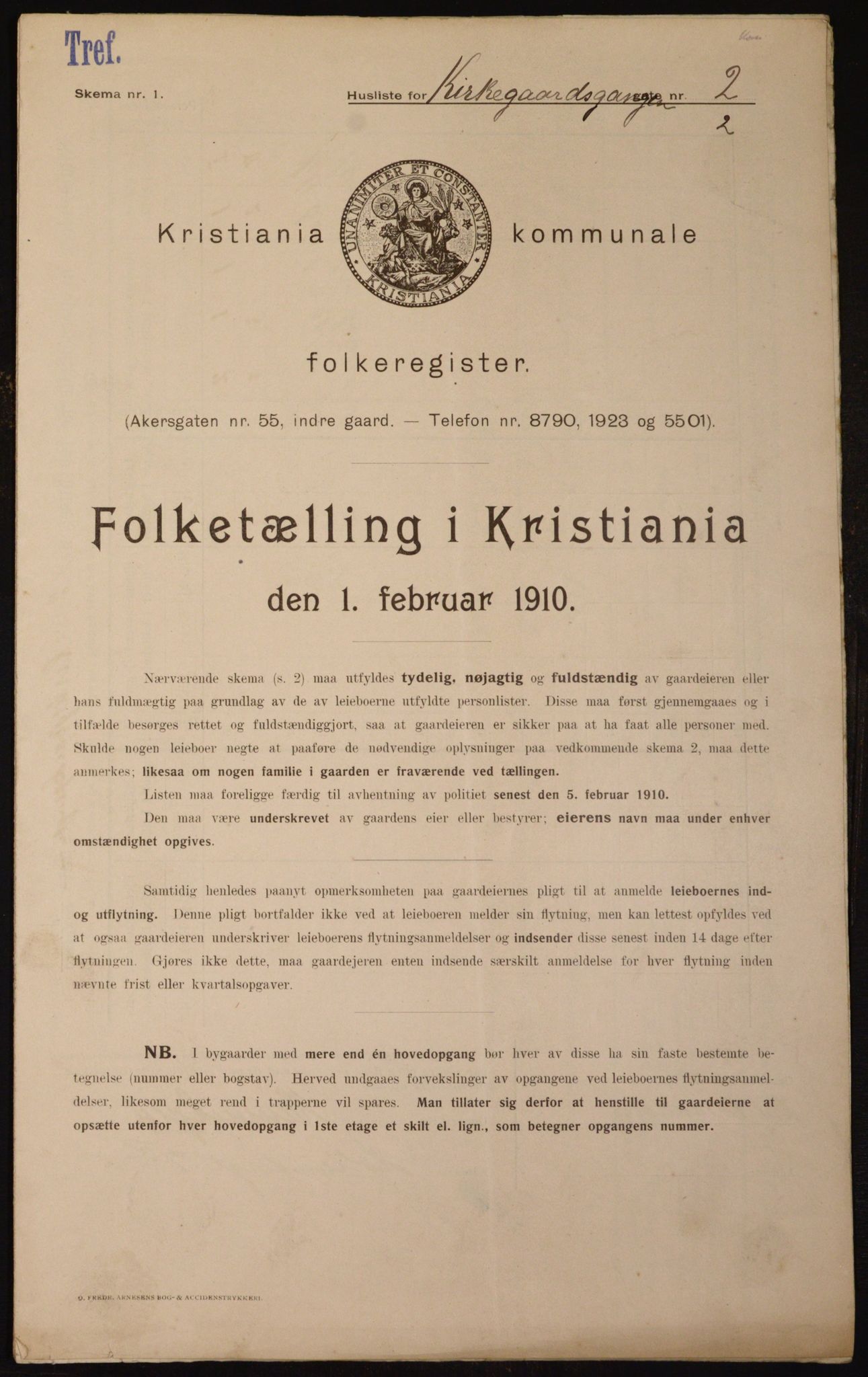 OBA, Municipal Census 1910 for Kristiania, 1910, p. 48466