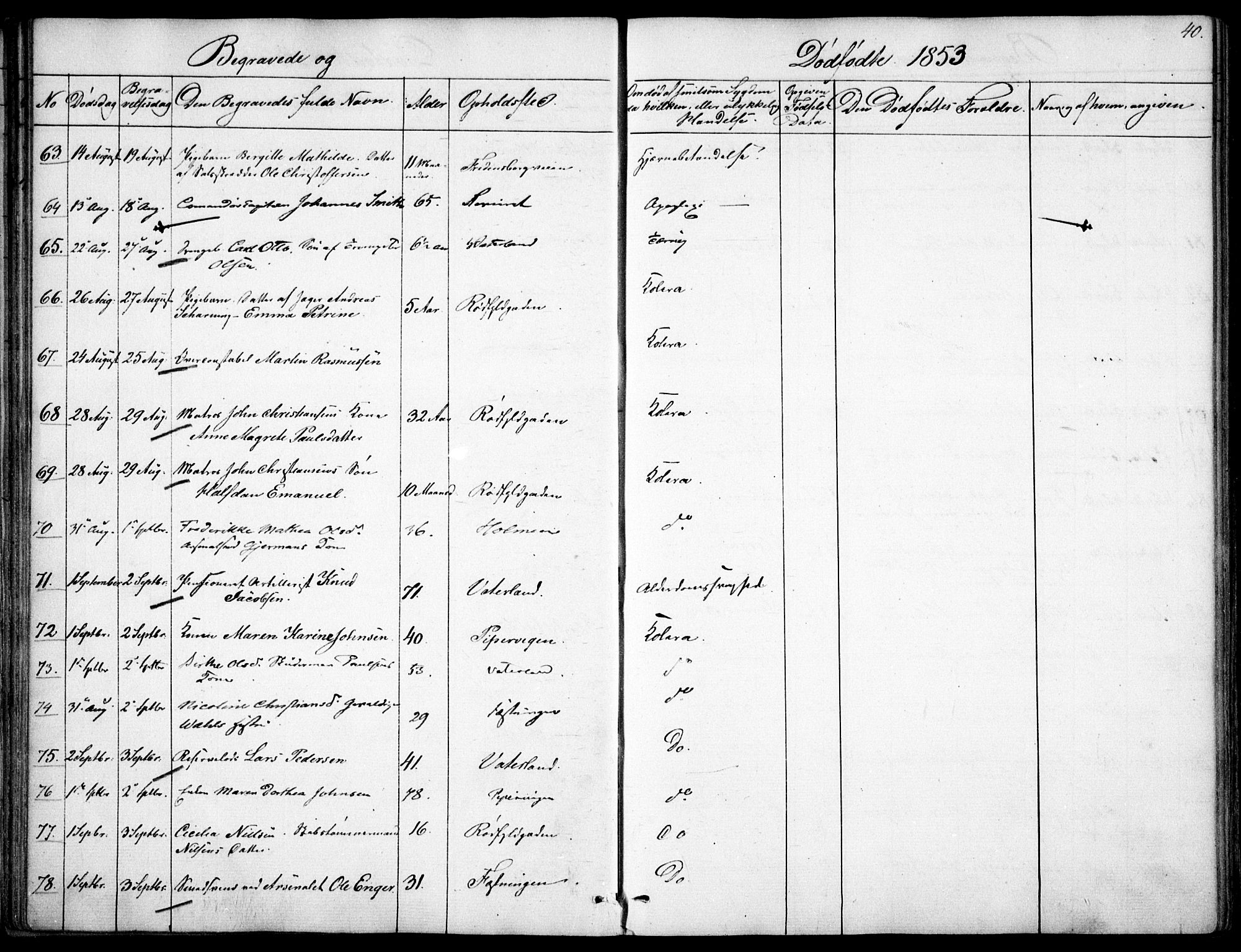 Garnisonsmenigheten Kirkebøker, SAO/A-10846/F/Fa/L0009: Parish register (official) no. 9, 1842-1859, p. 40