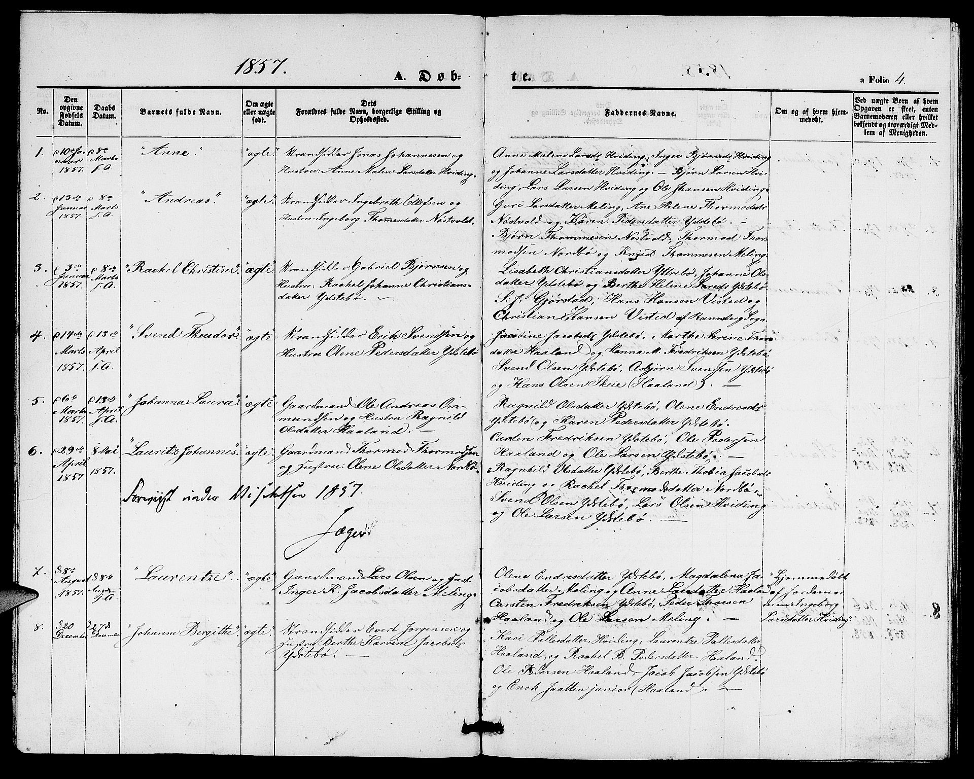 Rennesøy sokneprestkontor, SAST/A -101827/H/Ha/Hab/L0003: Parish register (copy) no. B 3, 1855-1888, p. 4