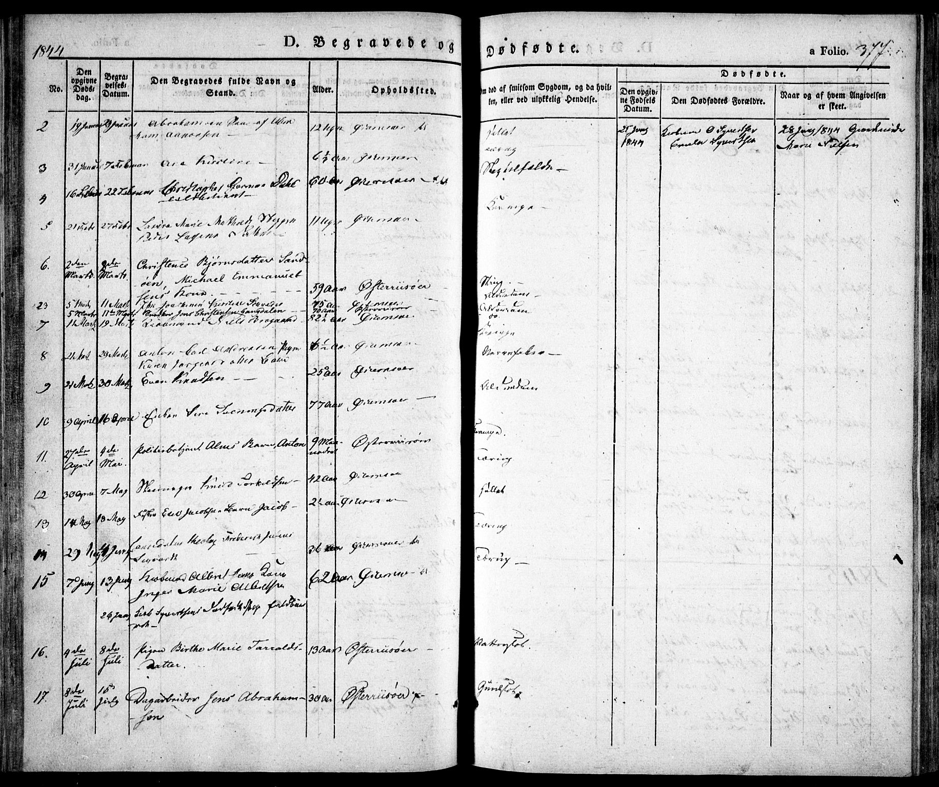 Risør sokneprestkontor, SAK/1111-0035/F/Fa/L0003: Parish register (official) no. A 3, 1838-1864, p. 377